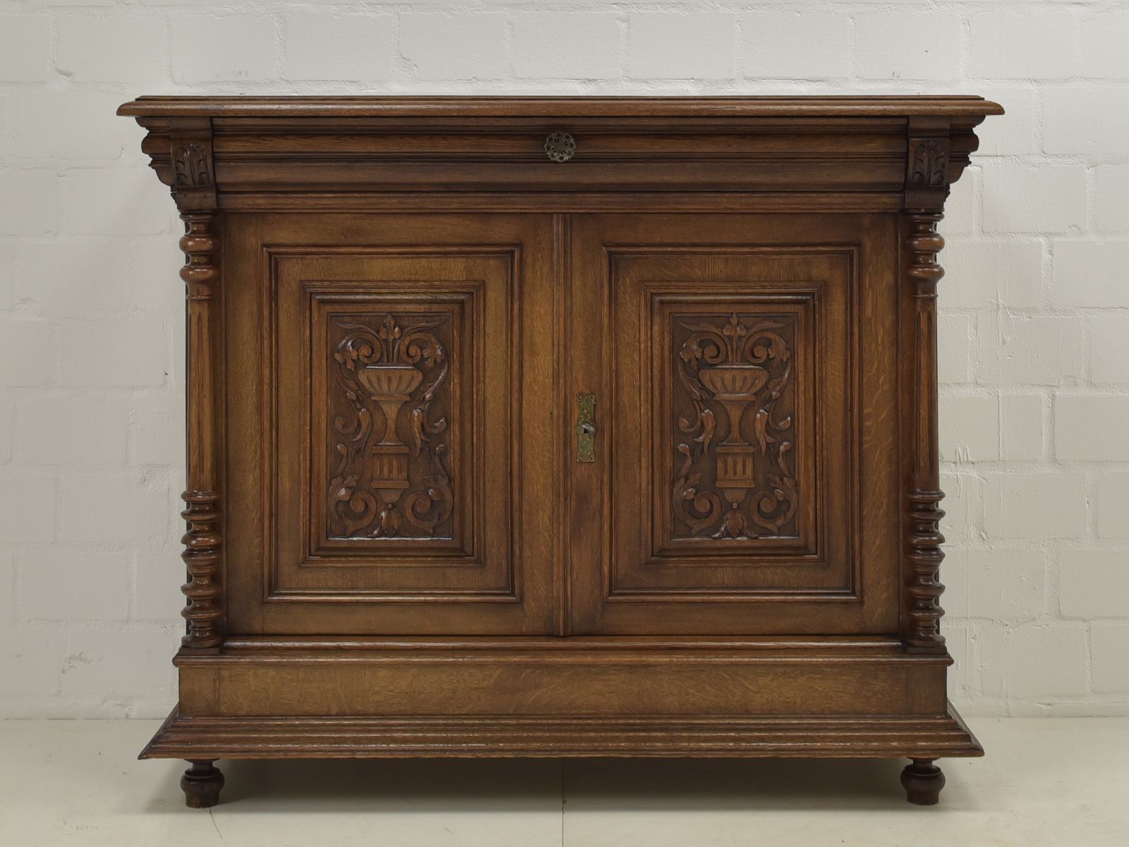 Antique! Restored Solid Oak Chest Of Drawers/Sideboard, Gründerzeit Style Cabinet photo furniture