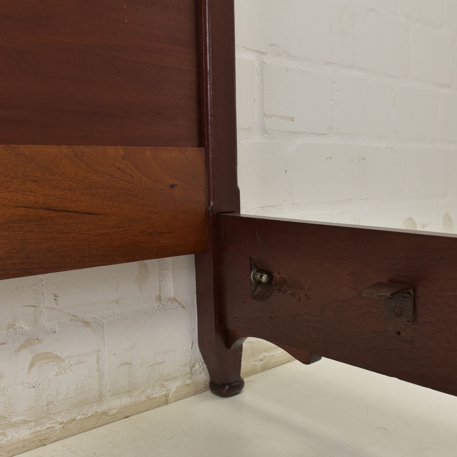Antique! Bed 200 X 130 Cm, Restored Solid Mahogany, Art Nouveau Bedroom photo 878.0
