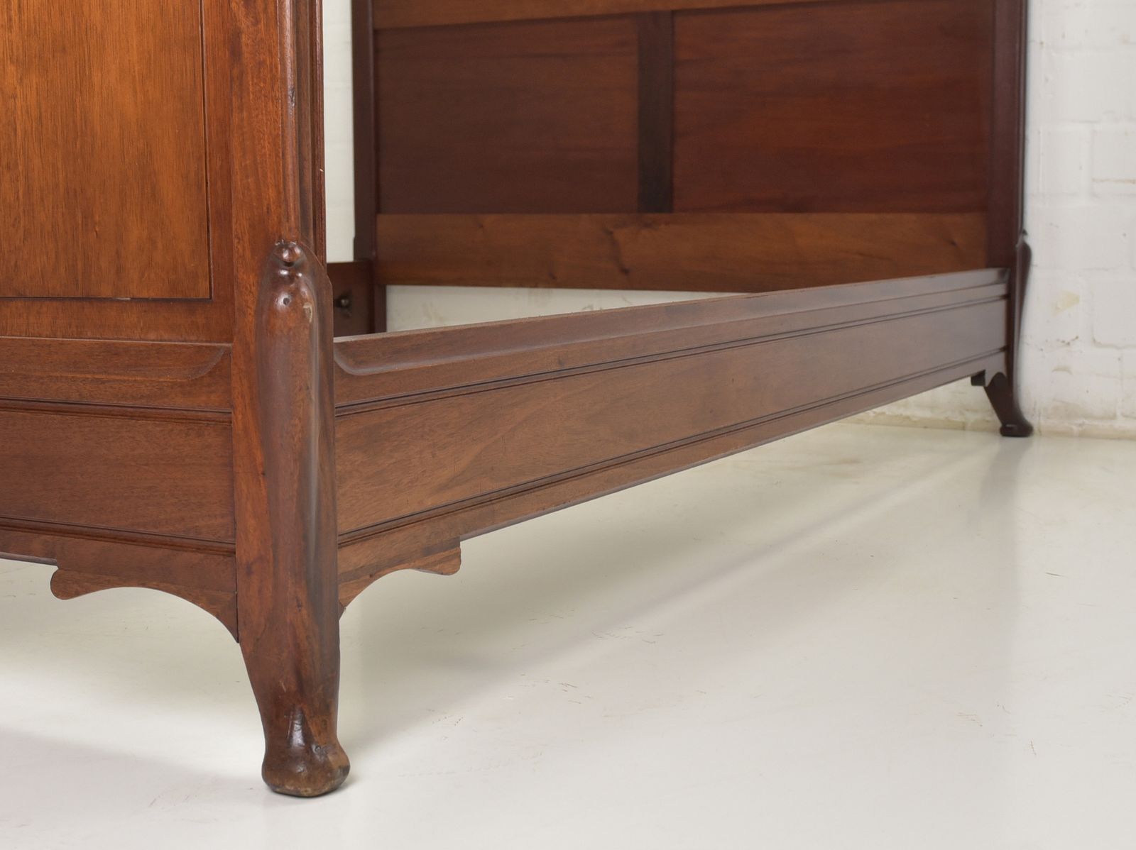 photo furniture Antique! Bed 200 X 130 Cm, Restored Solid Mahogany, Art Nouveau Bedroom