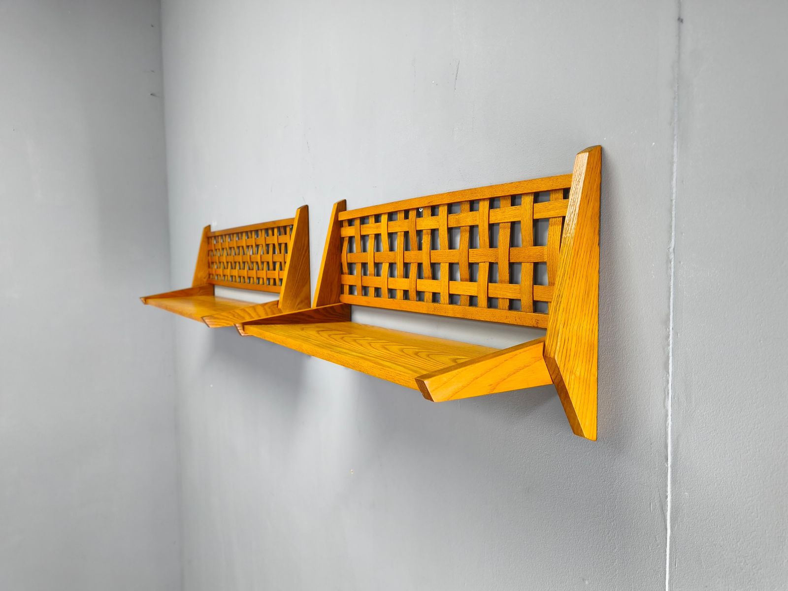 Pair Of Mid Century Folding Wall Shelves By Uluv, Czechoslovakia 1960s photo Furniture