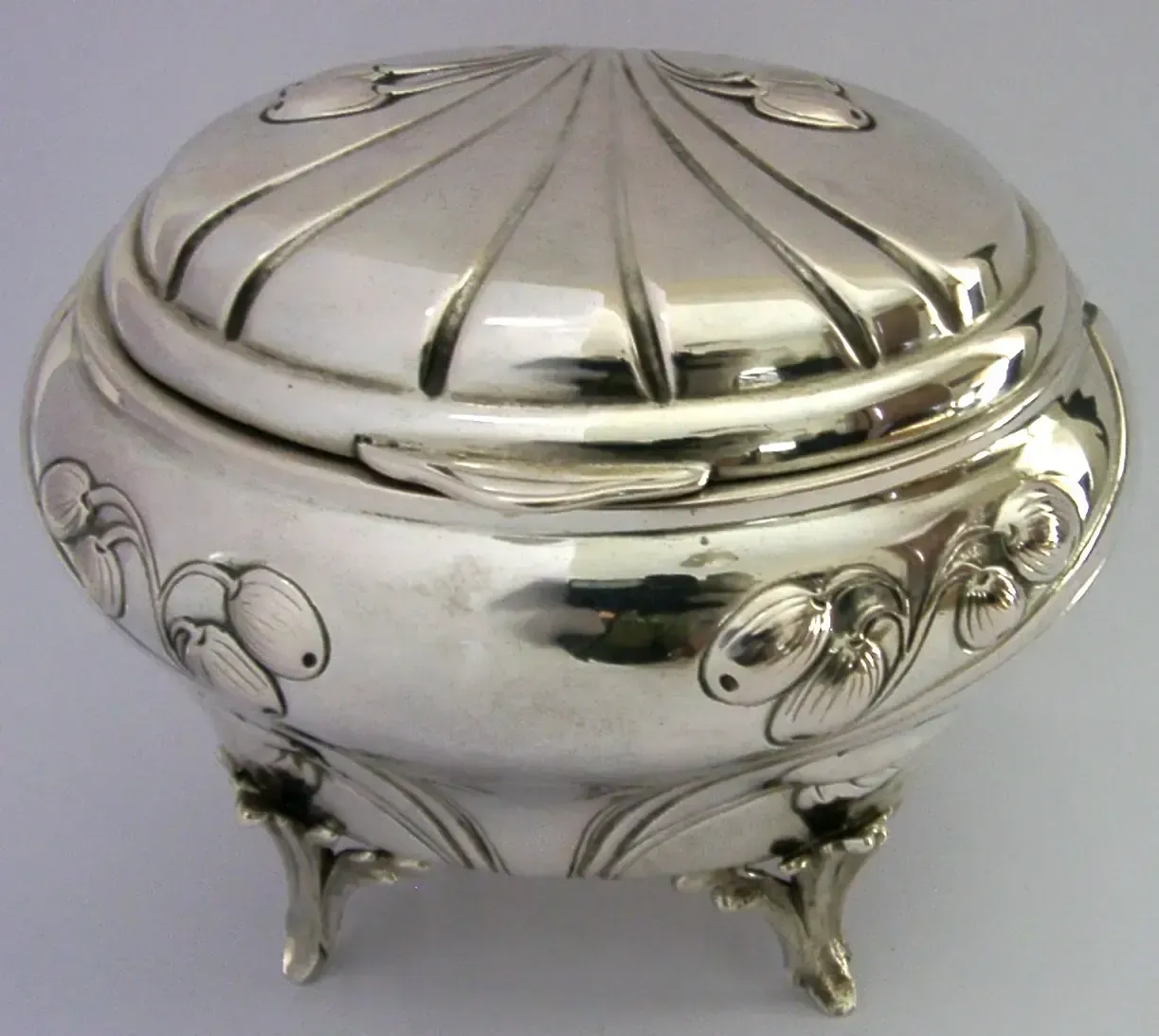 photo for sale Stunning Large 282g Austrian Art Nouveau 800 Solid Silver Box