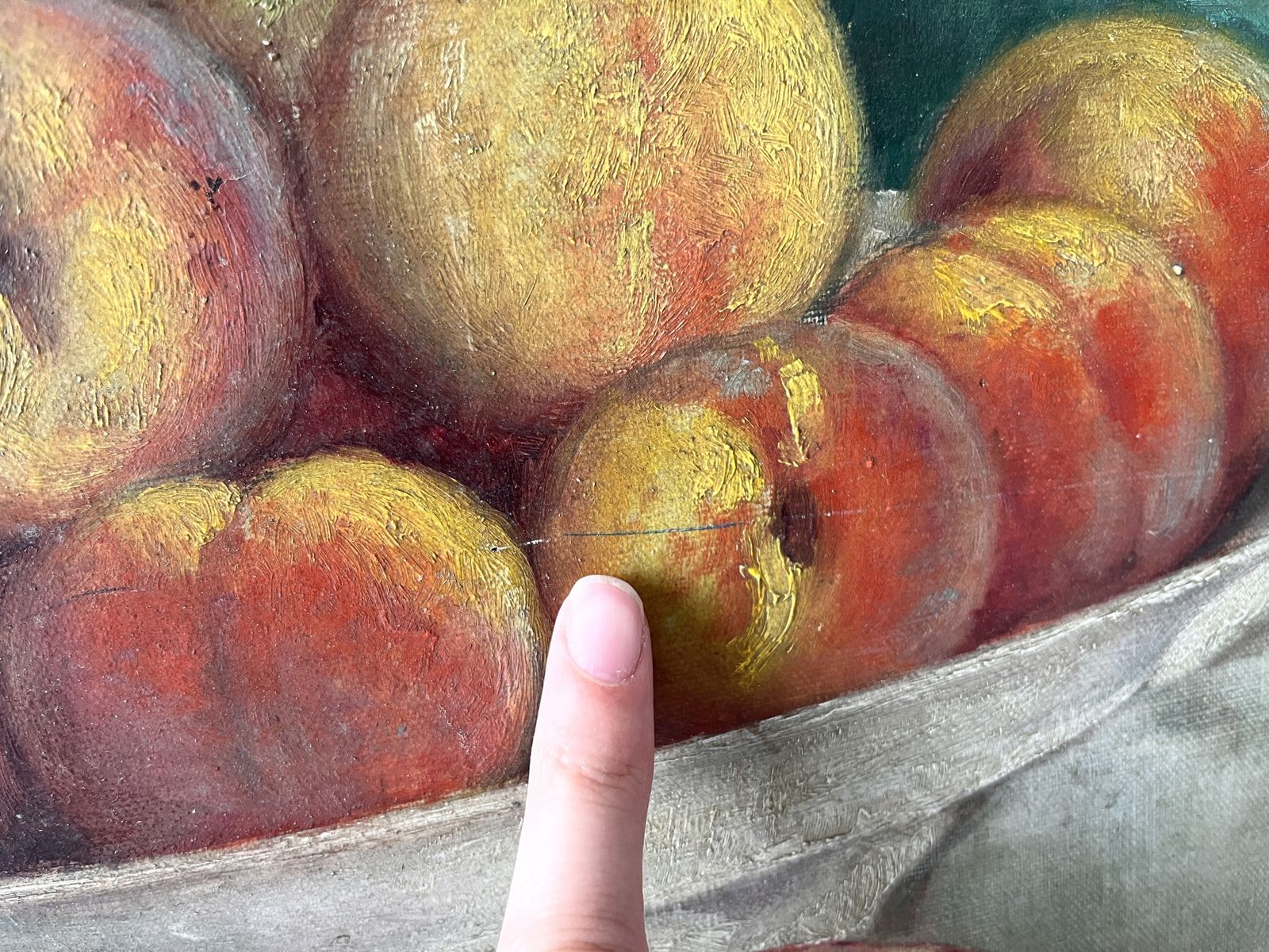 Original 1920's Framed Still Life Oil On Canvas, Antique Fruits Painting Signed By Gaston Hamanovick photo buy
