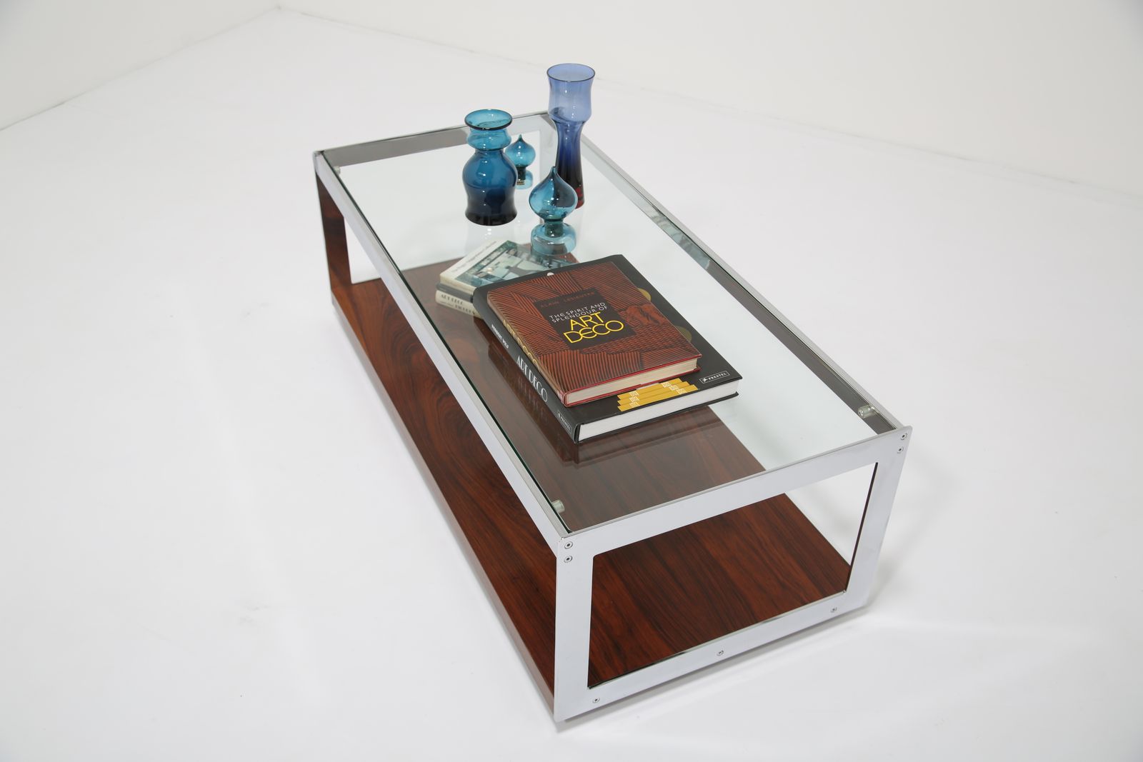1625.0 Table basse Richard Young pour Merrow Associates en palissandre, chrome et verre, Royaume-Uni, années 1960 photo