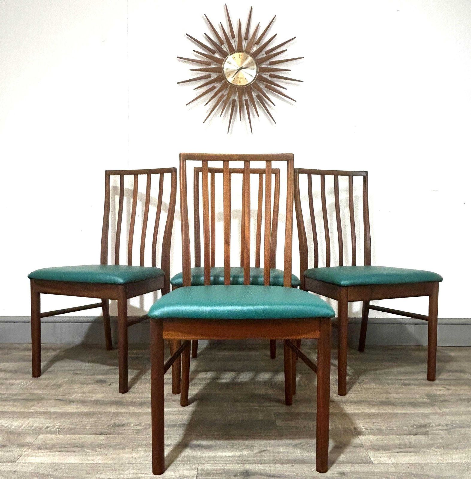 4 Refinished/Reupholstered Mid Century Teak Dining Chairs A.H. McIntosh No. 4203 1960's photo furniture