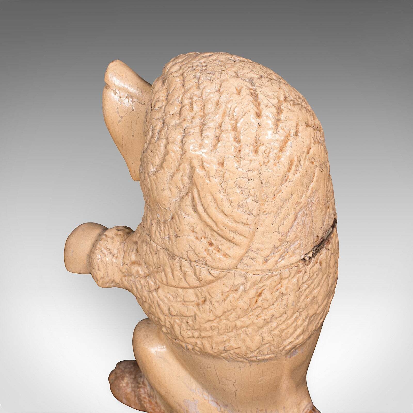Home Decor Antique Poodle Tobacco Jar, English, Fruitwood, Dog, Treen, Figural, Edwardian photo
