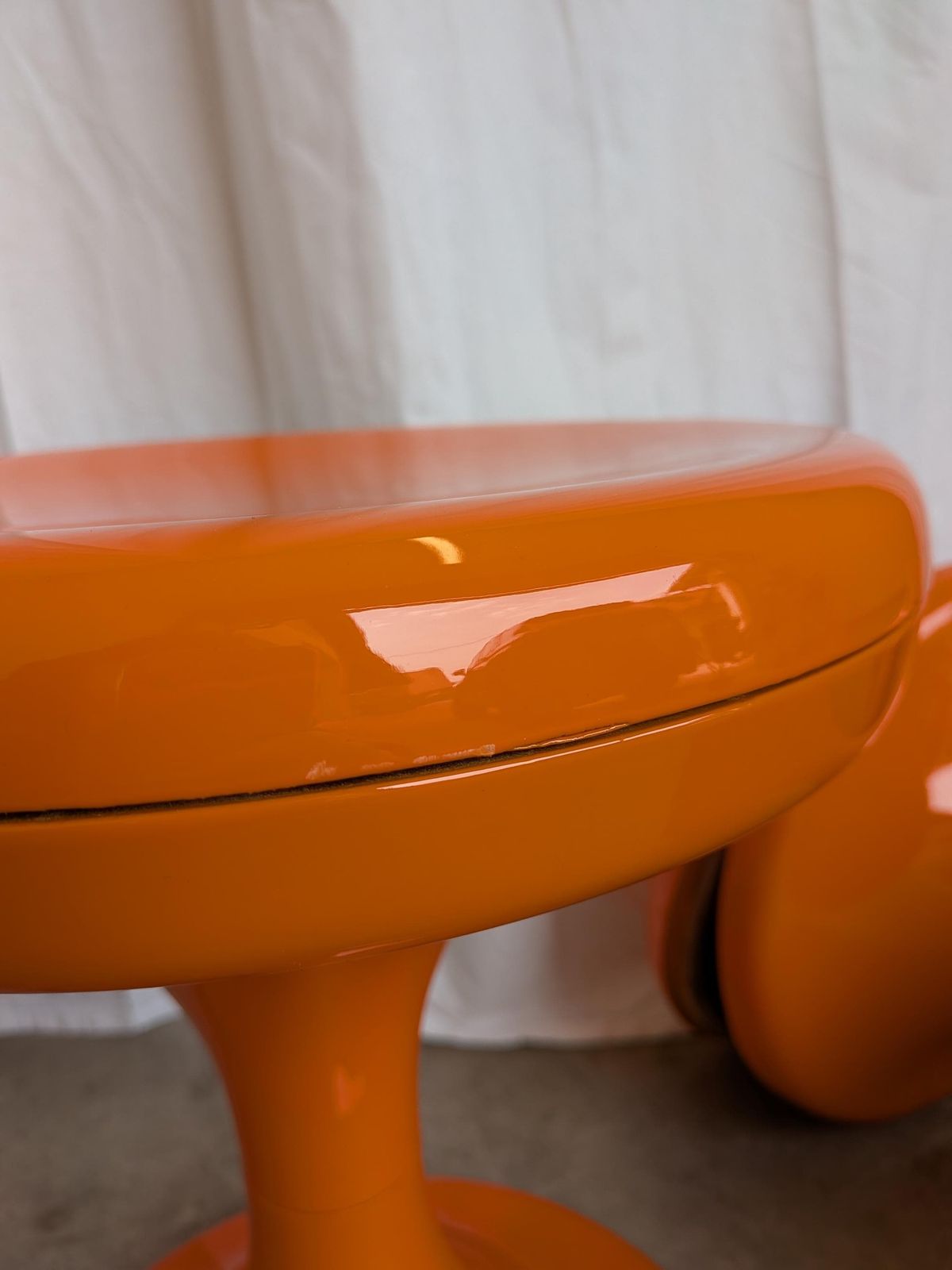 photo for sale Set Of 4 Vintage Mushroom Stools, Retro Orange 1960s Space Age Meblo Jurček