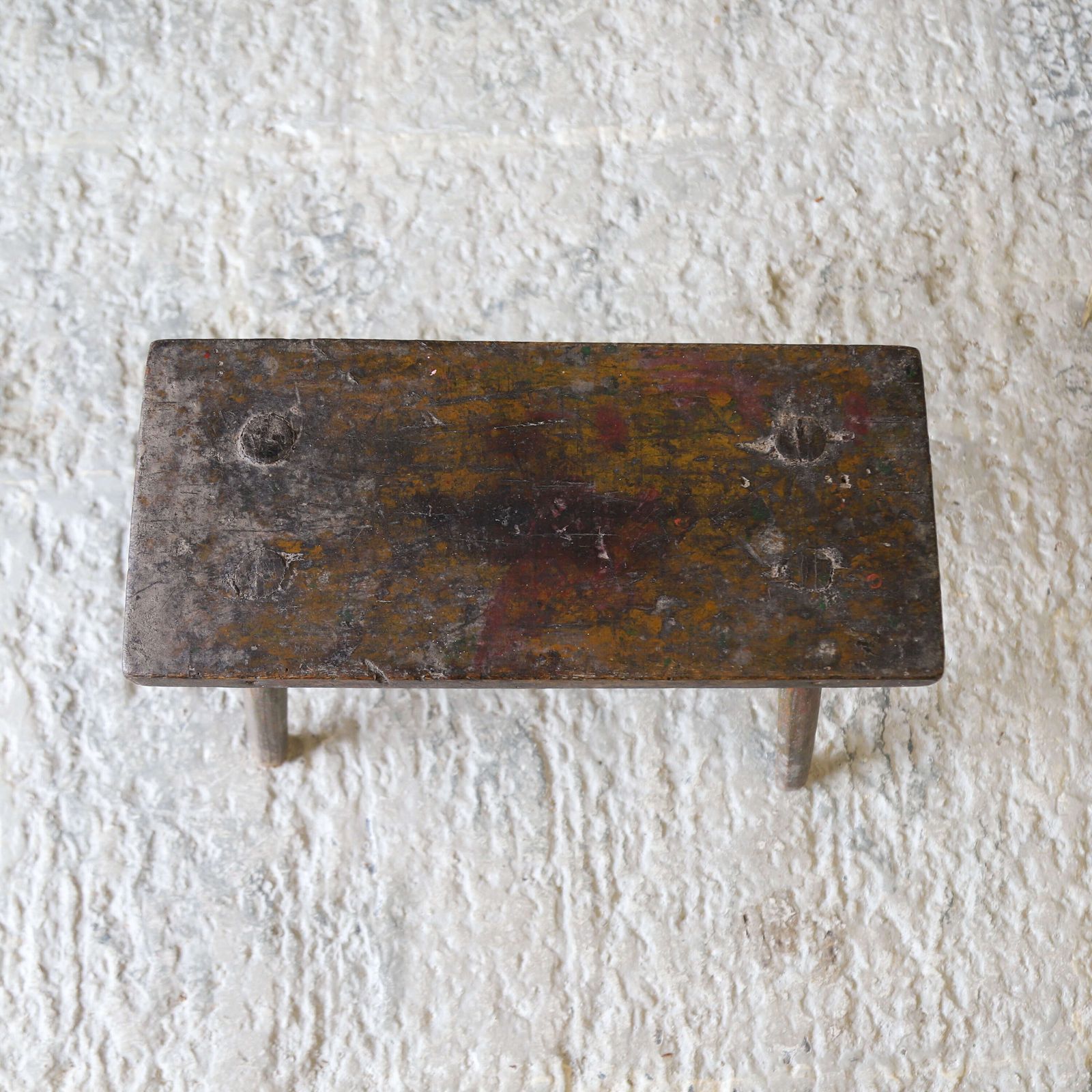 19th Century Eastern European Milking Stool In Original Green Paint photo vintage