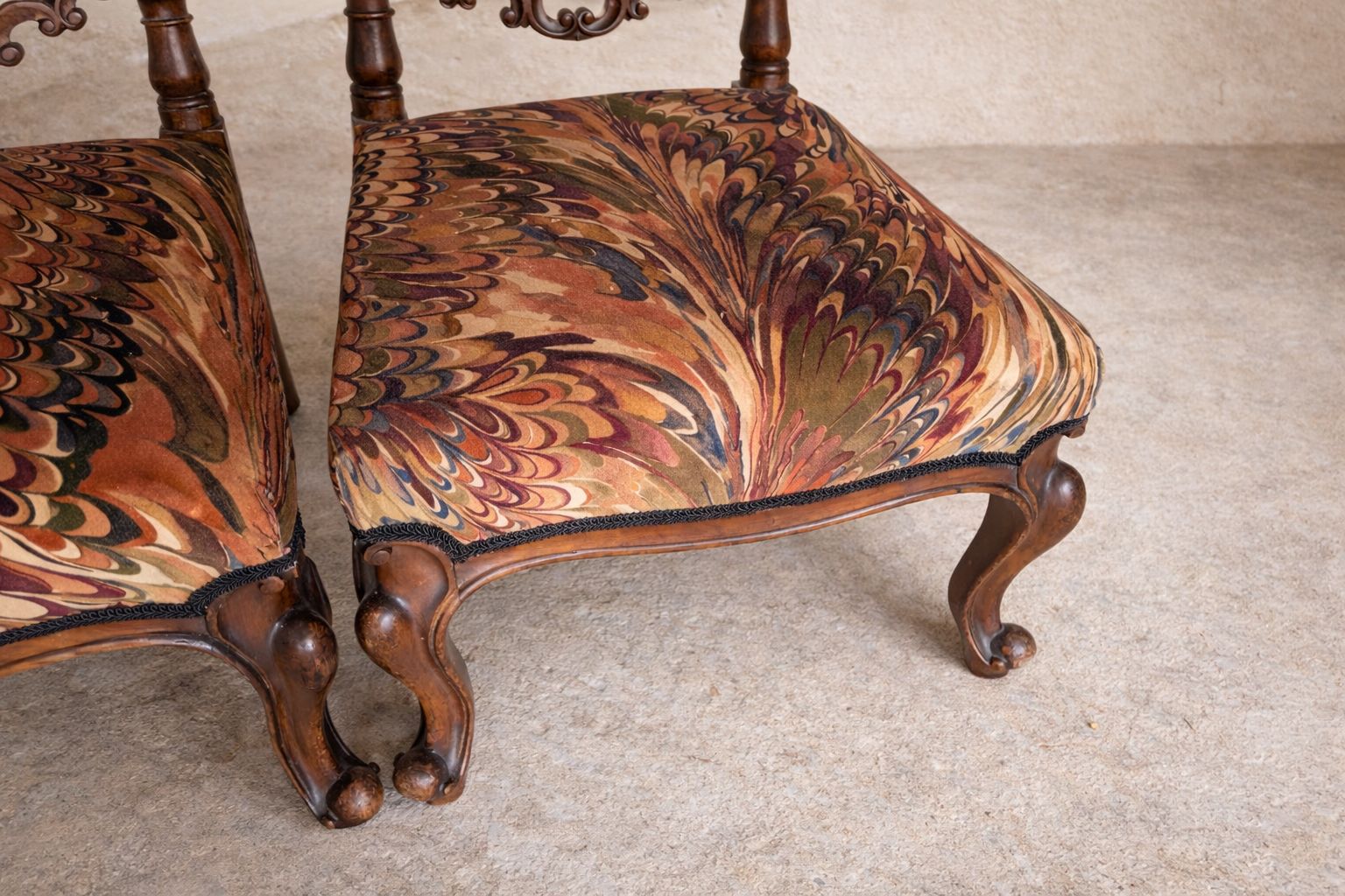 A Pair Of Victorian Walnut Occasional  Chairs photo 1295.0