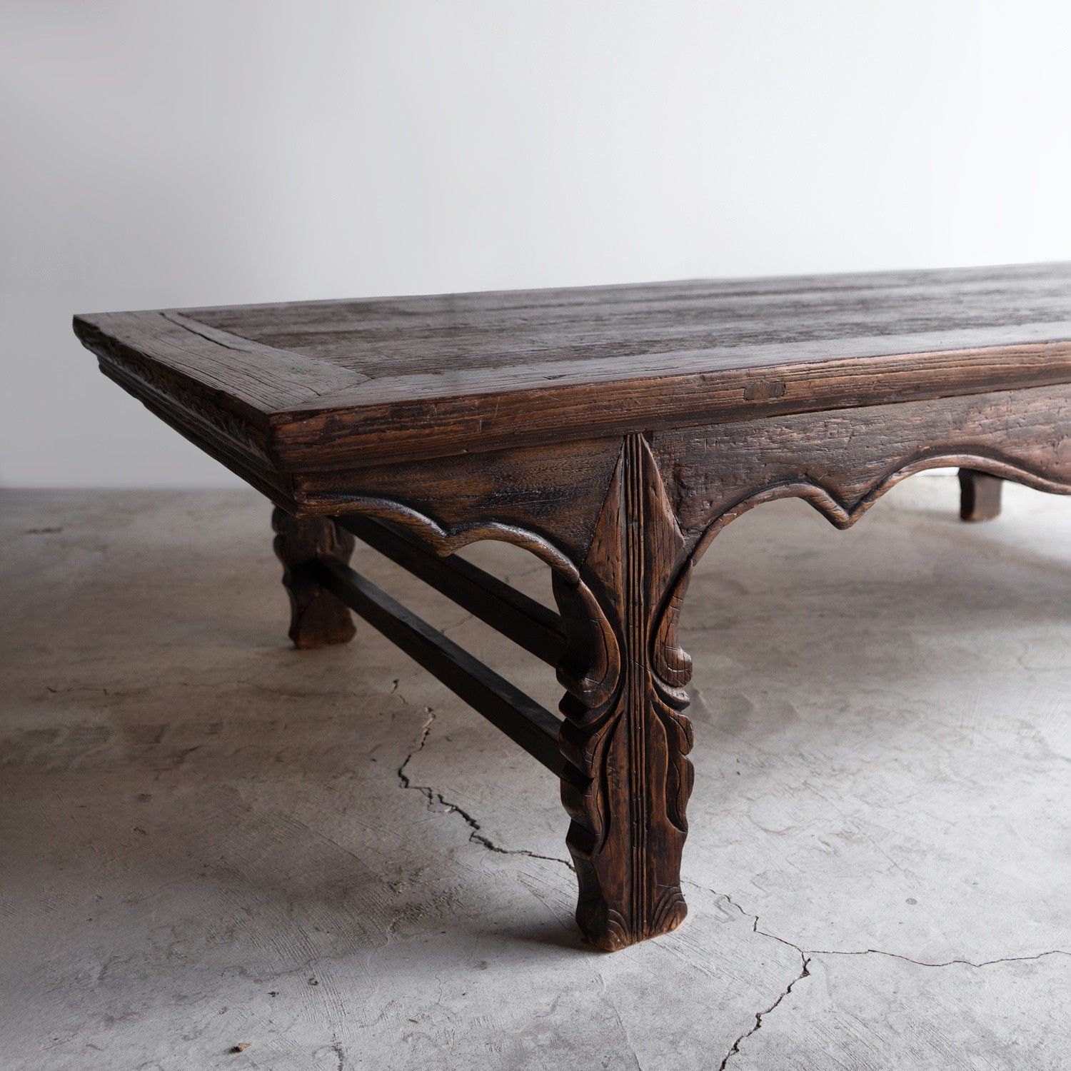 photo for sale Antique Chinese Elm Low Table / Day Bed, Large Coffee Table, 19th Century