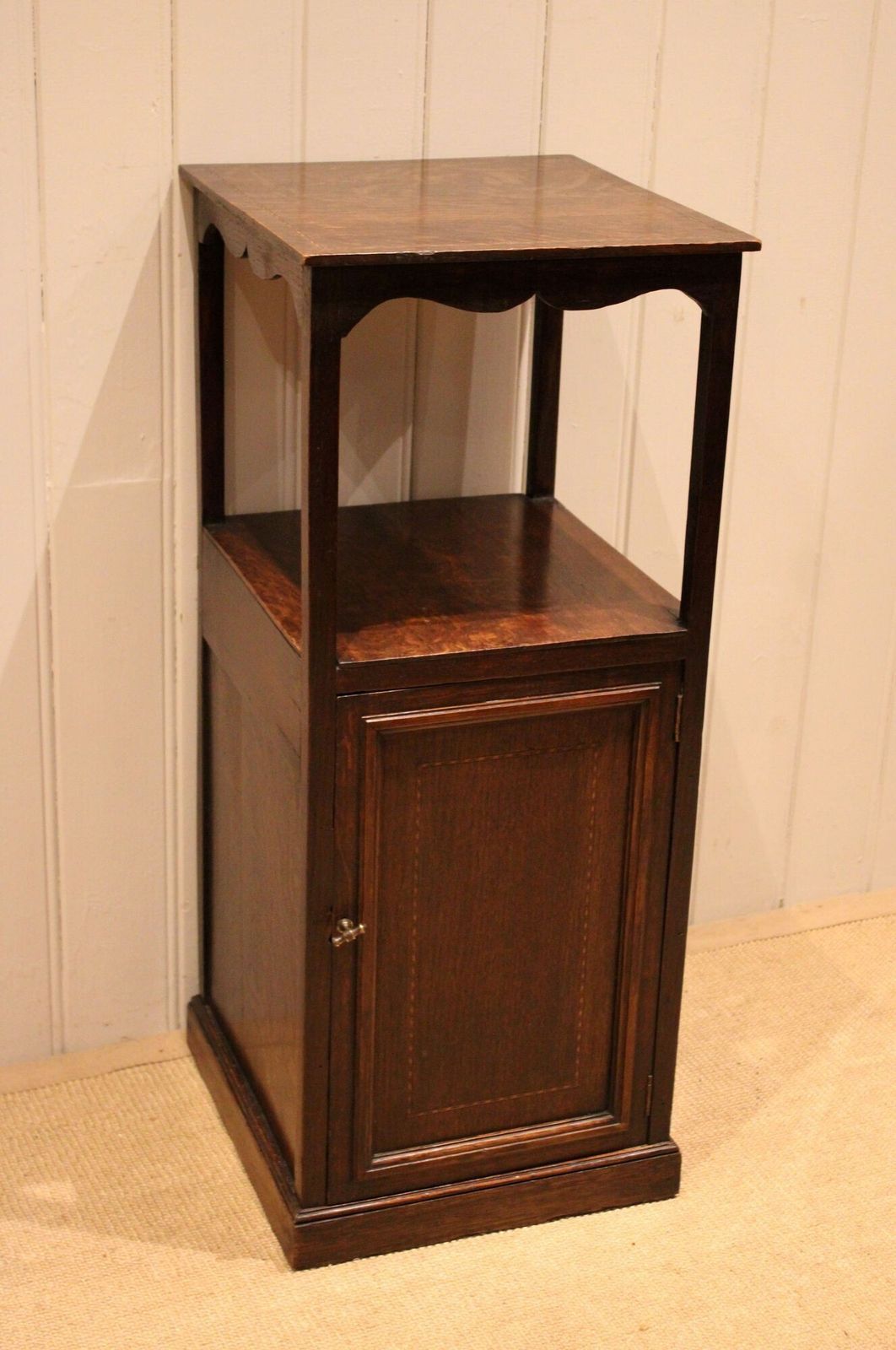 photo furniture Edwardian Oak Bedside Cabinet