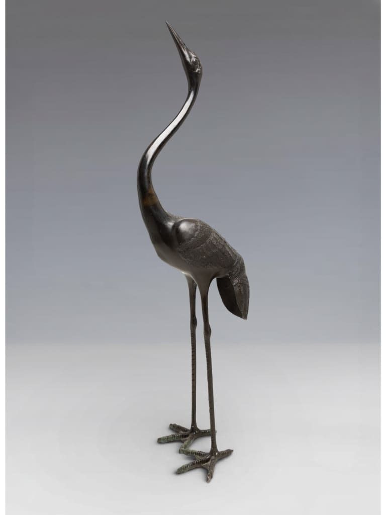 A Pair Of Monumental Japanese Bronze Cranes, Meiji Period (1868–1912) photo buy