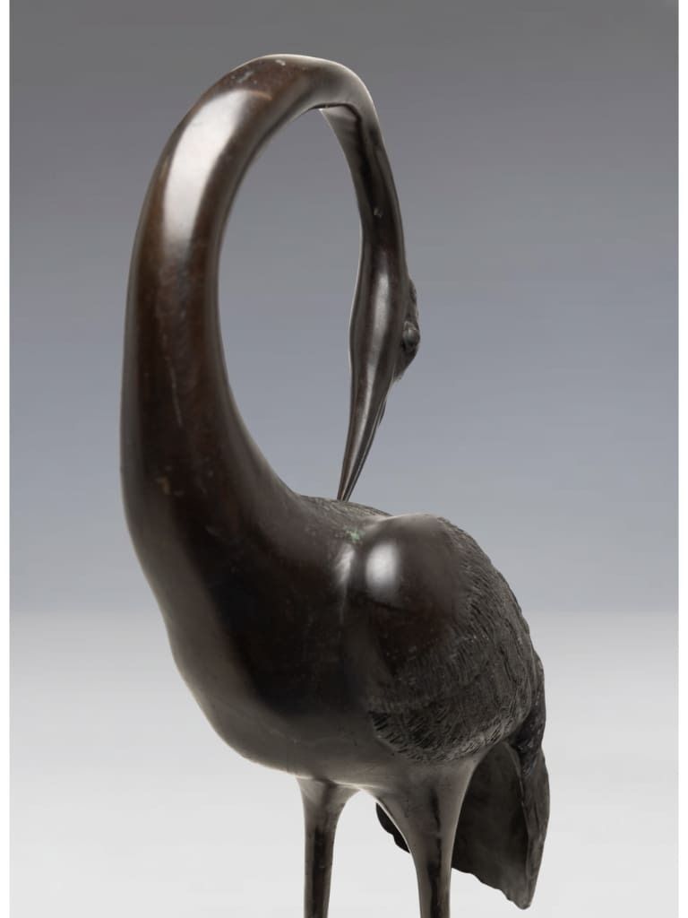 Art A Pair Of Monumental Japanese Bronze Cranes, Meiji Period (1868–1912) photo