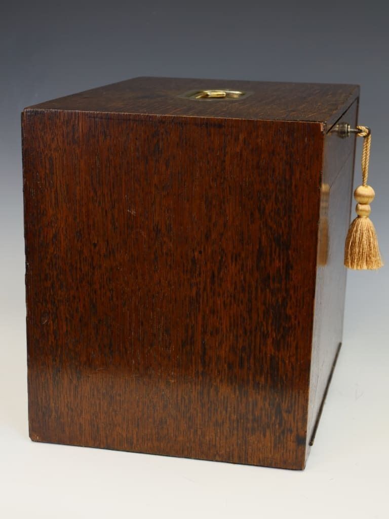 Houghton & Sons Oak Campaign Stationery & Dispatch Chest photo Furniture