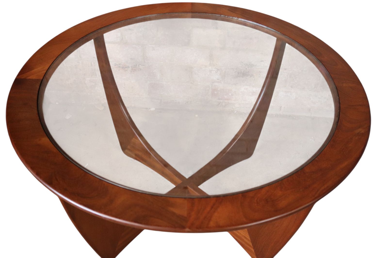 Mid Century G Plan Astro Round Teak Glass Top Coffee Table V.Wilkins Vintage photo 425.0