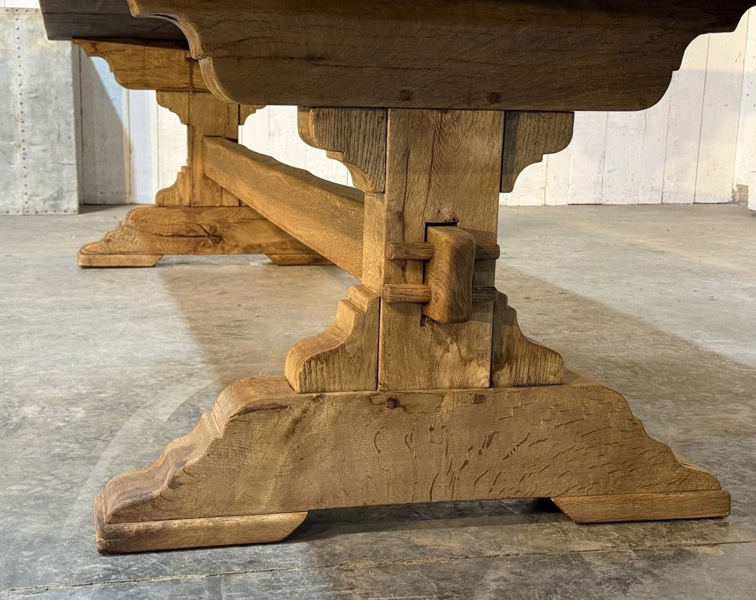 photo buy Stunning Large French Bleached Oak Farmhouse Dining Table