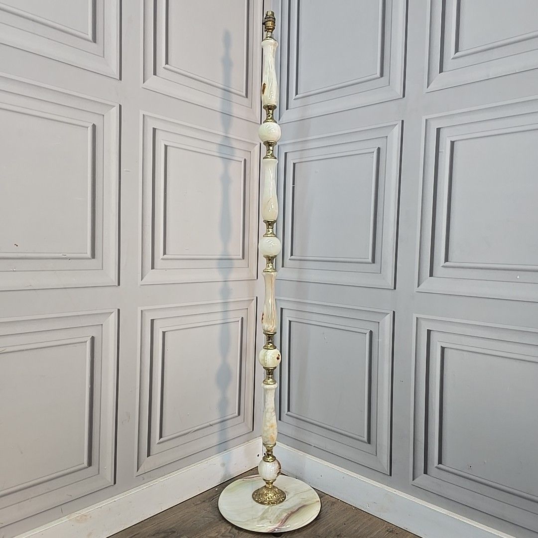 Vintage Onyx Marble Lamp Floor Light Room Standard Lamp Retro For Rewiring photo Lighting