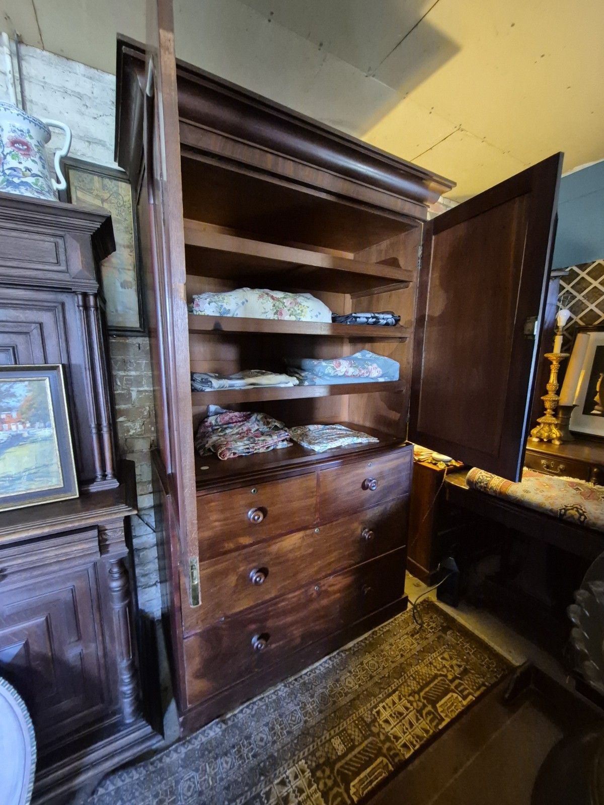 A Glorious Victorian Mahogany Country House Linenpress Larder Sold By Christies photo furniture