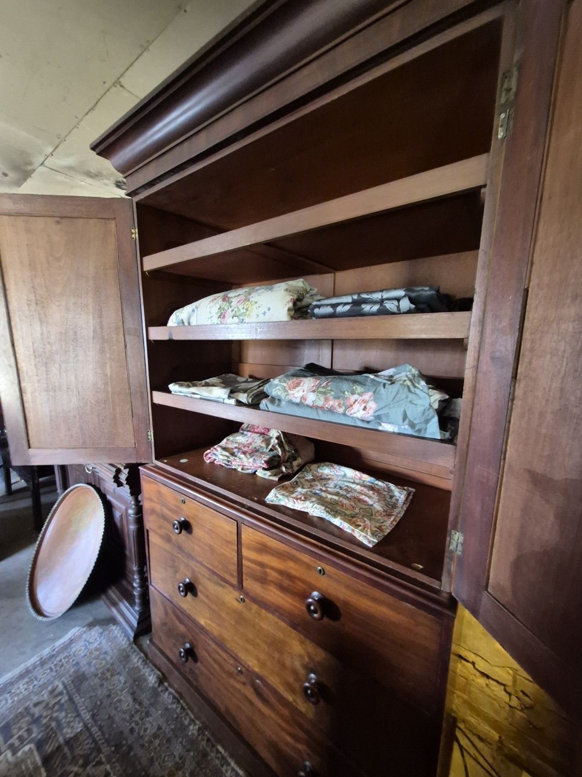 A Glorious Victorian Mahogany Country House Linenpress Larder Sold By Christies photo 695.0