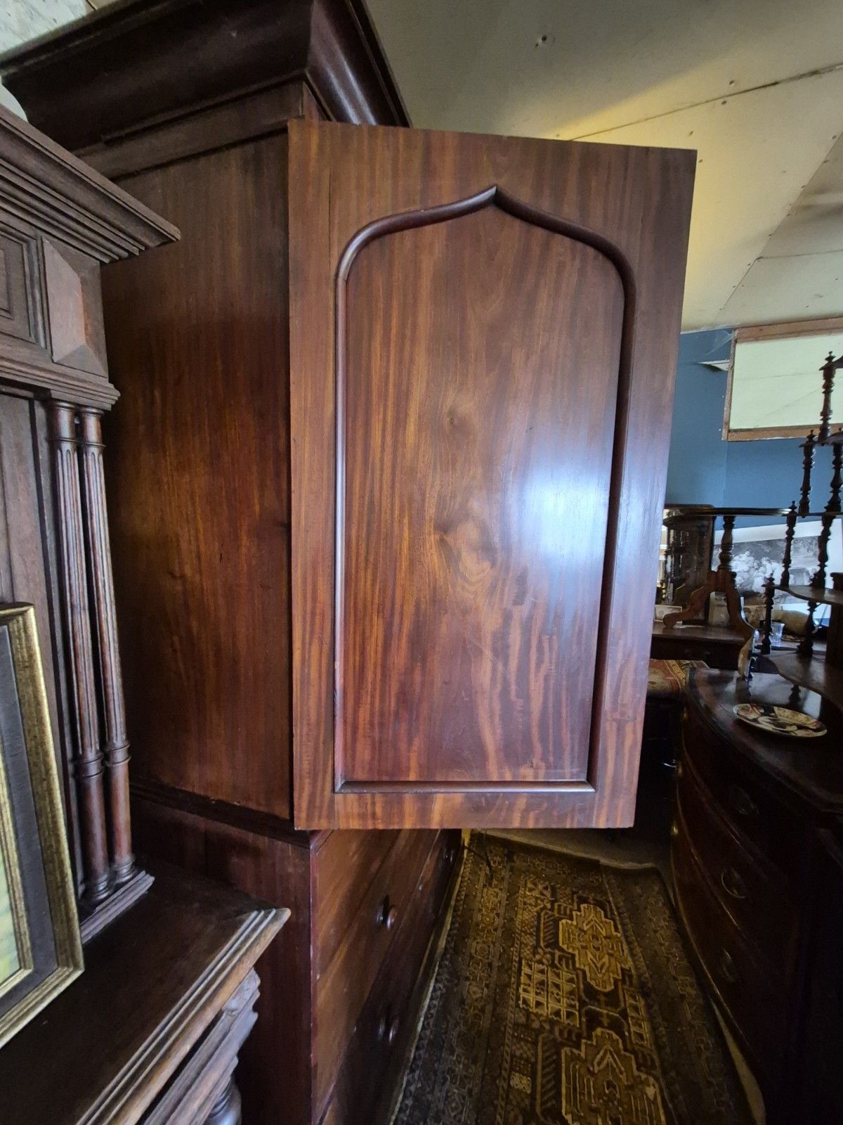 695.0 A Glorious Victorian Mahogany Country House Linenpress Larder Sold By Christies photo