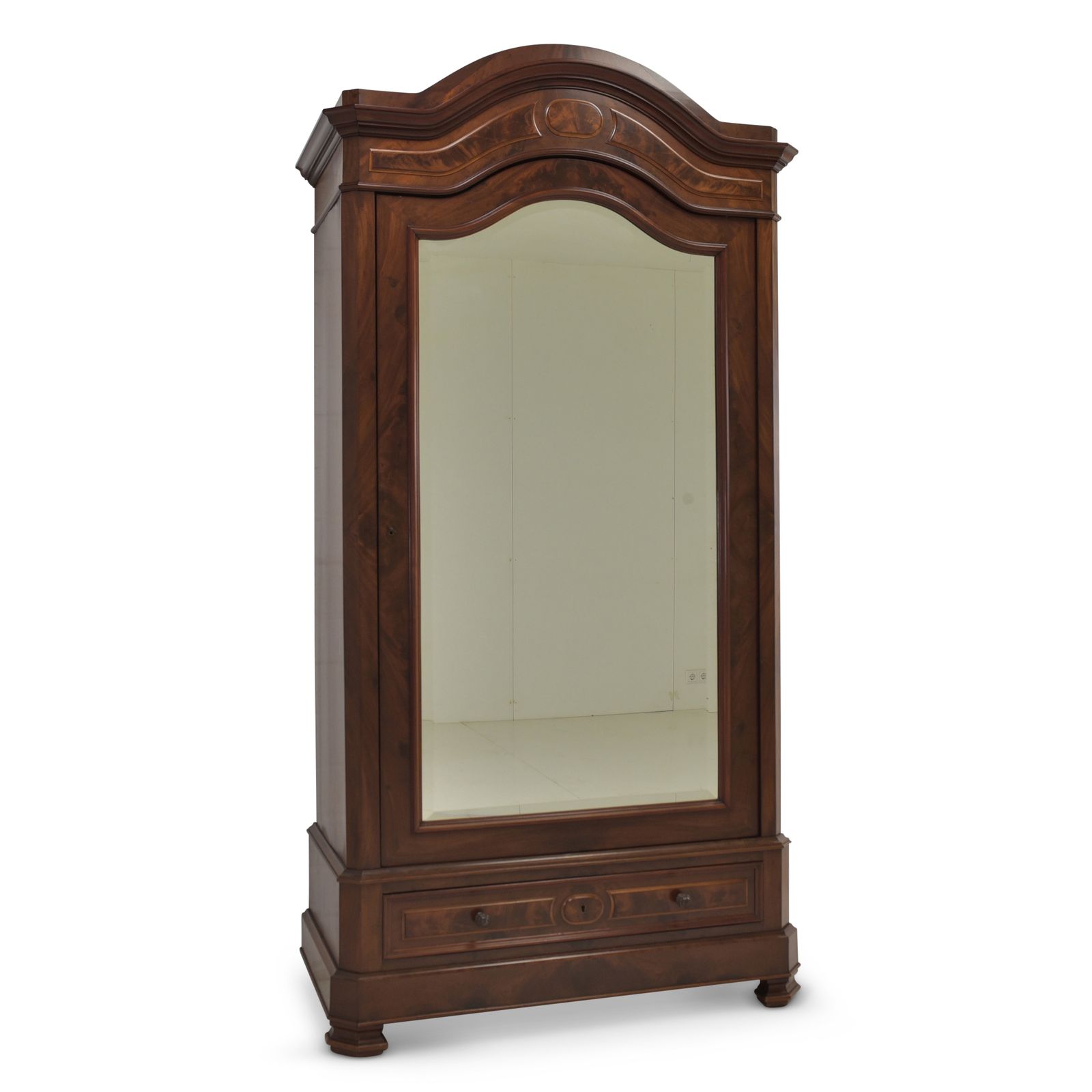 Antique! Single Door Wardrobe, Restored Mahogany, Louis Philippe Style, Hall Wardrobe