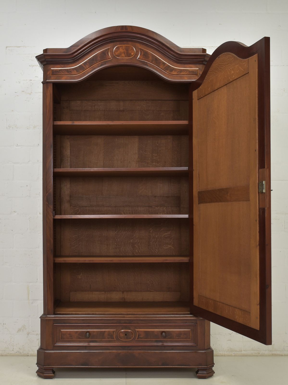 Antique! Single Door Wardrobe, Restored Mahogany, Louis Philippe Style, Hall Wardrobe photo for sale