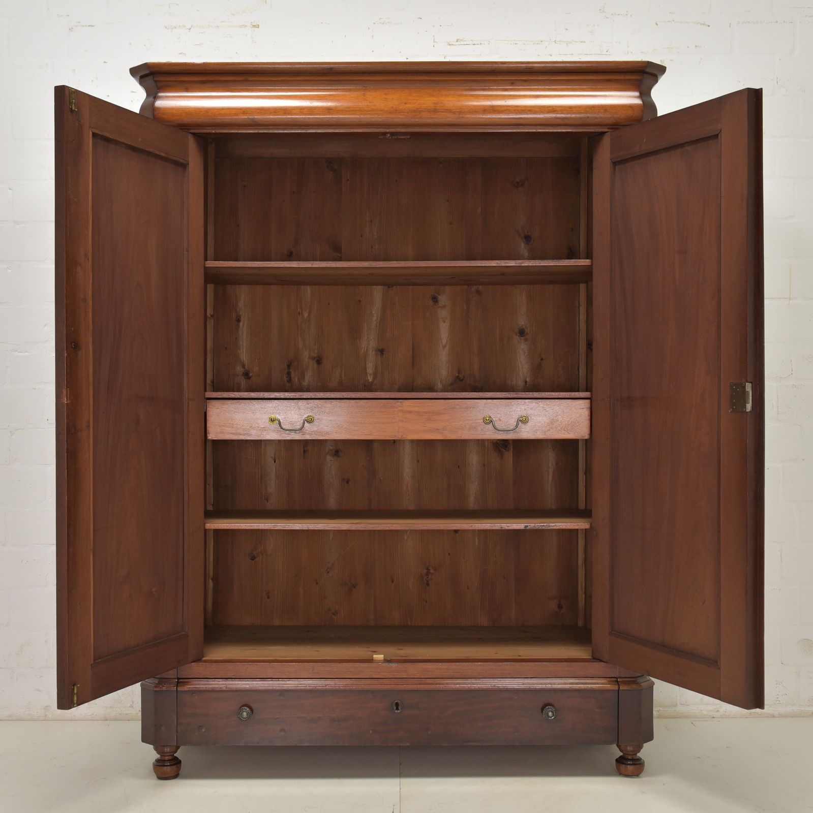 Antique! Small Wardrobe, Restored, Biedermeier, Solid Mahogany, Vertico photo for sale