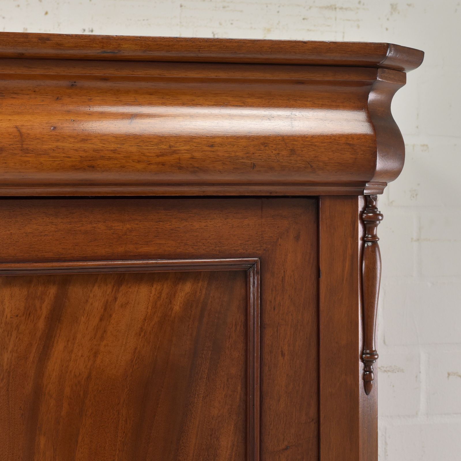 Antique! Small Wardrobe, Restored, Biedermeier, Solid Mahogany, Vertico photo vintage