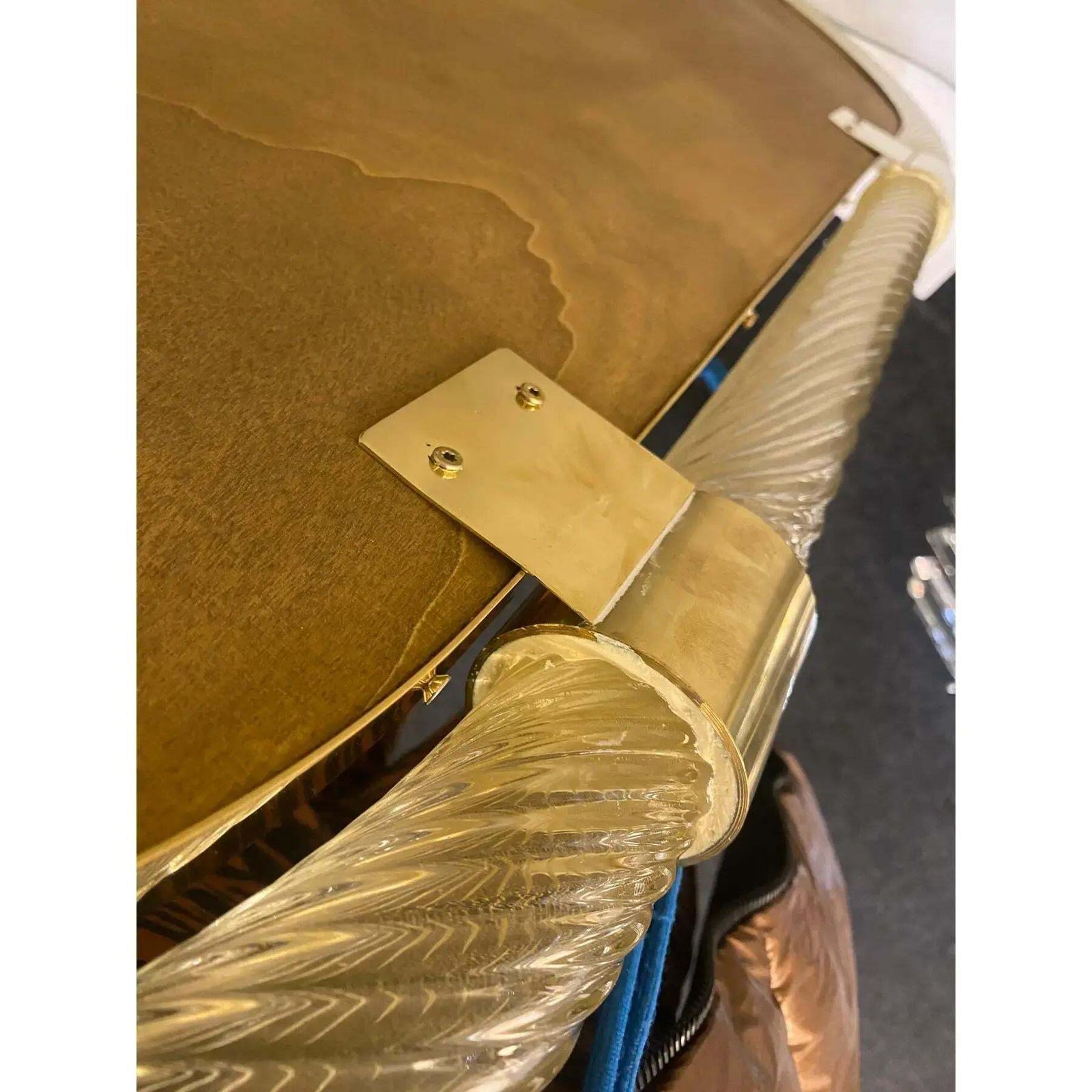 21010.0 Pair Of Gold Leaf Murano Glass Wall Mirrors, Italian “Torciglione” Design. photo