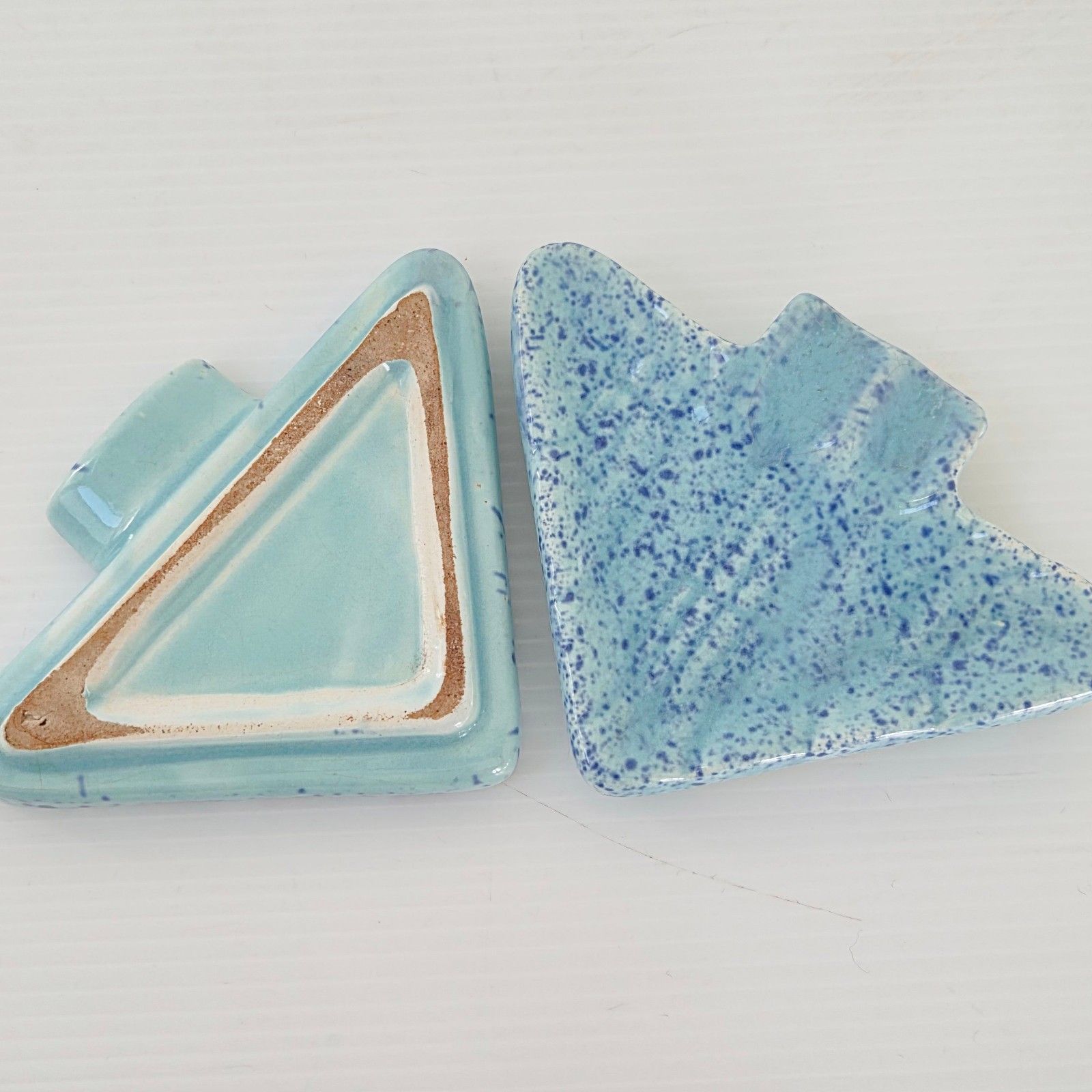 Vintage 1950 Italian 50s 1950s Rockabilly Blue Ceramic Tobacco Set photo vintage