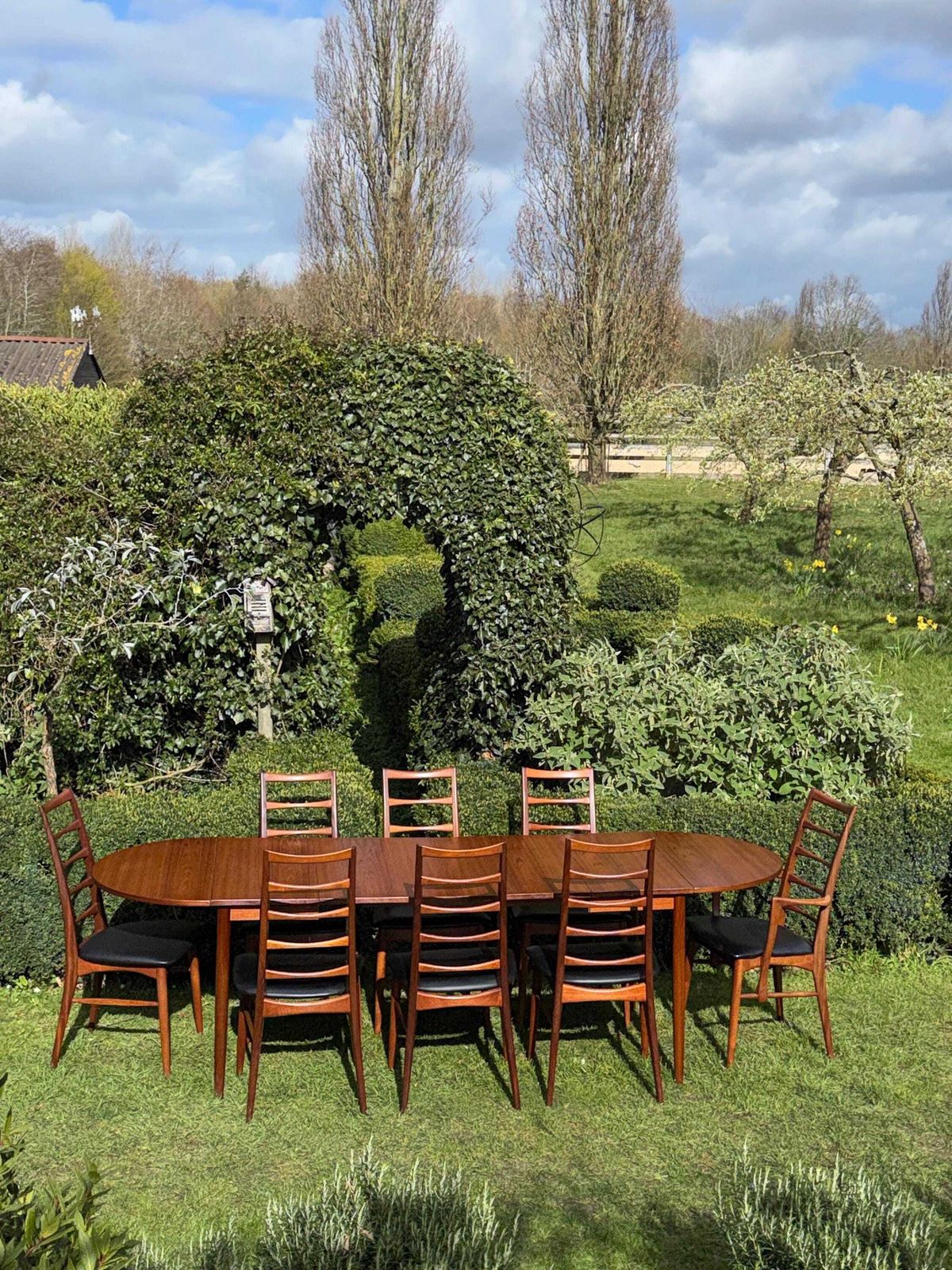 Furniture Mid Century Danish Teak Dining Table By Arne Vodder Seats 8 To 10 ;1960 photo