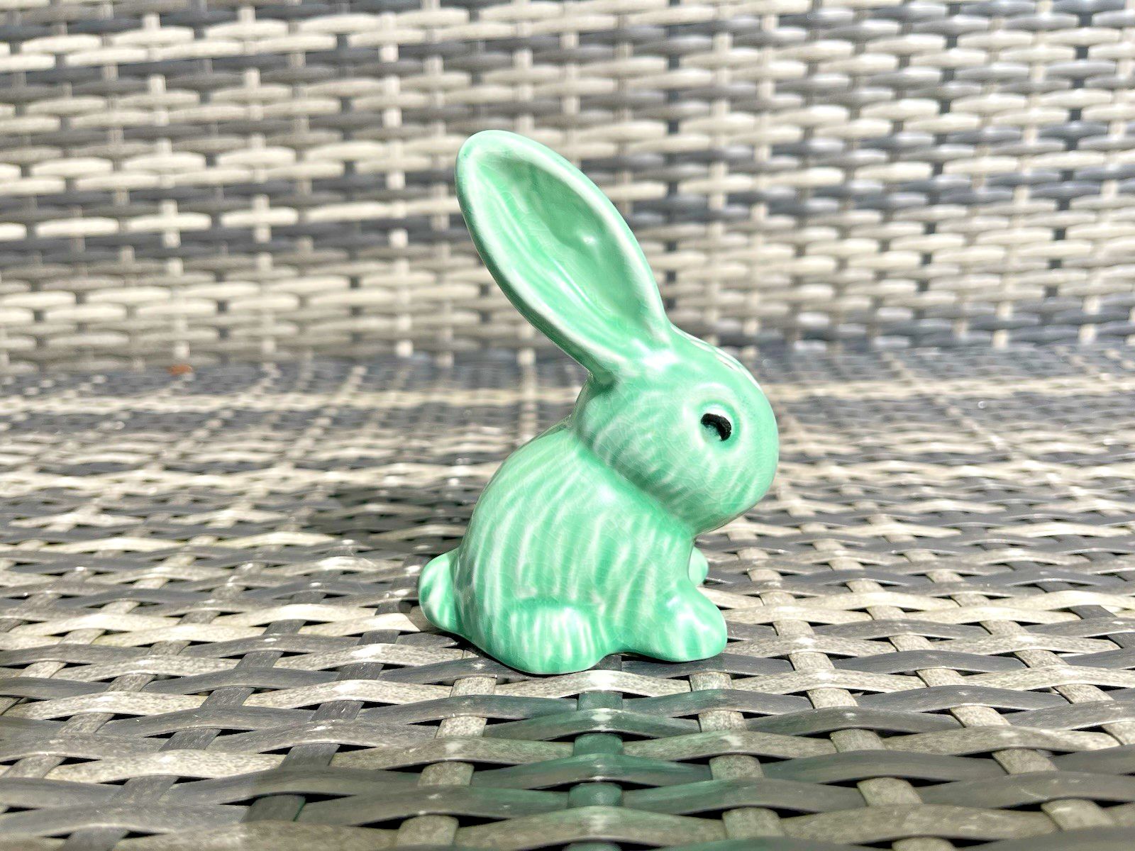 Rare Green Art Deco Pomander Pot Pourri Snub Nosed Bunny Rabbit Sylvac 990 ? photo vinterior
