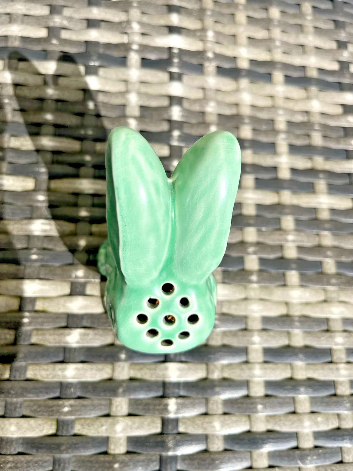 photo for sale Rare Green Art Deco Pomander Pot Pourri Snub Nosed Bunny Rabbit Sylvac 990 ?