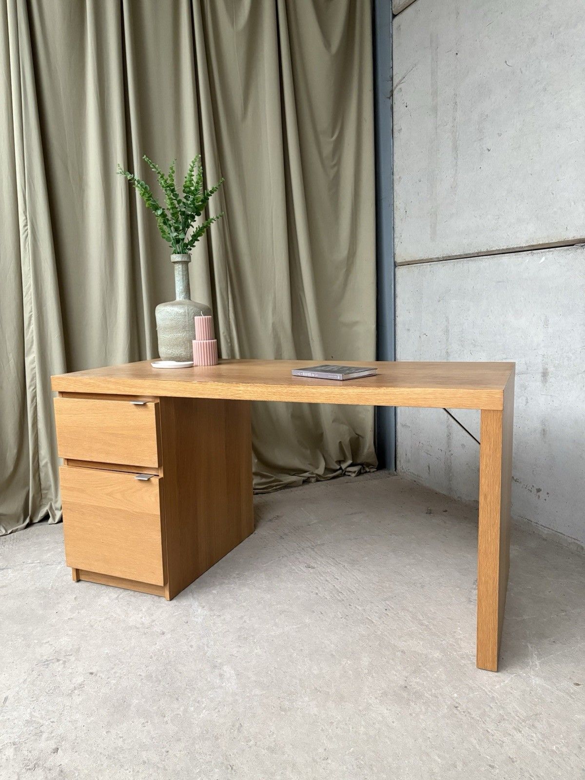 Vtg Mid Century Style Oak Desk Dining Table Danish Scandi Retro R1151 photo for sale