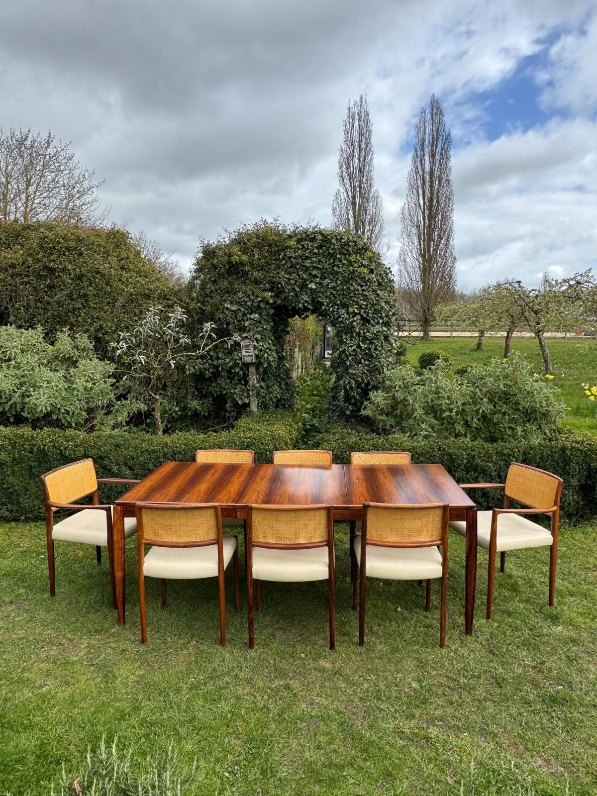 Mid Century Modern Danish Rosewood Dining Table And Eight Rosewood Chairs By Niels Otto Moller 1960