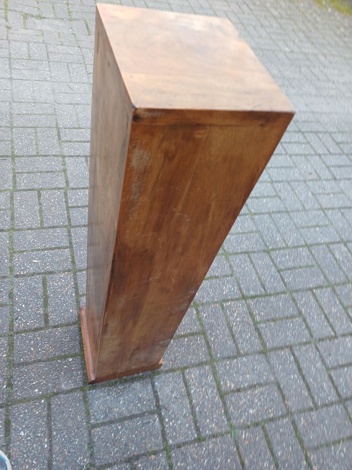Vintage Teak Thin Chest Of Drawers Elephant Motif Brass Handles Slim Storage Cabinet Solid Wood 1980s Oriental Style photo 295.0