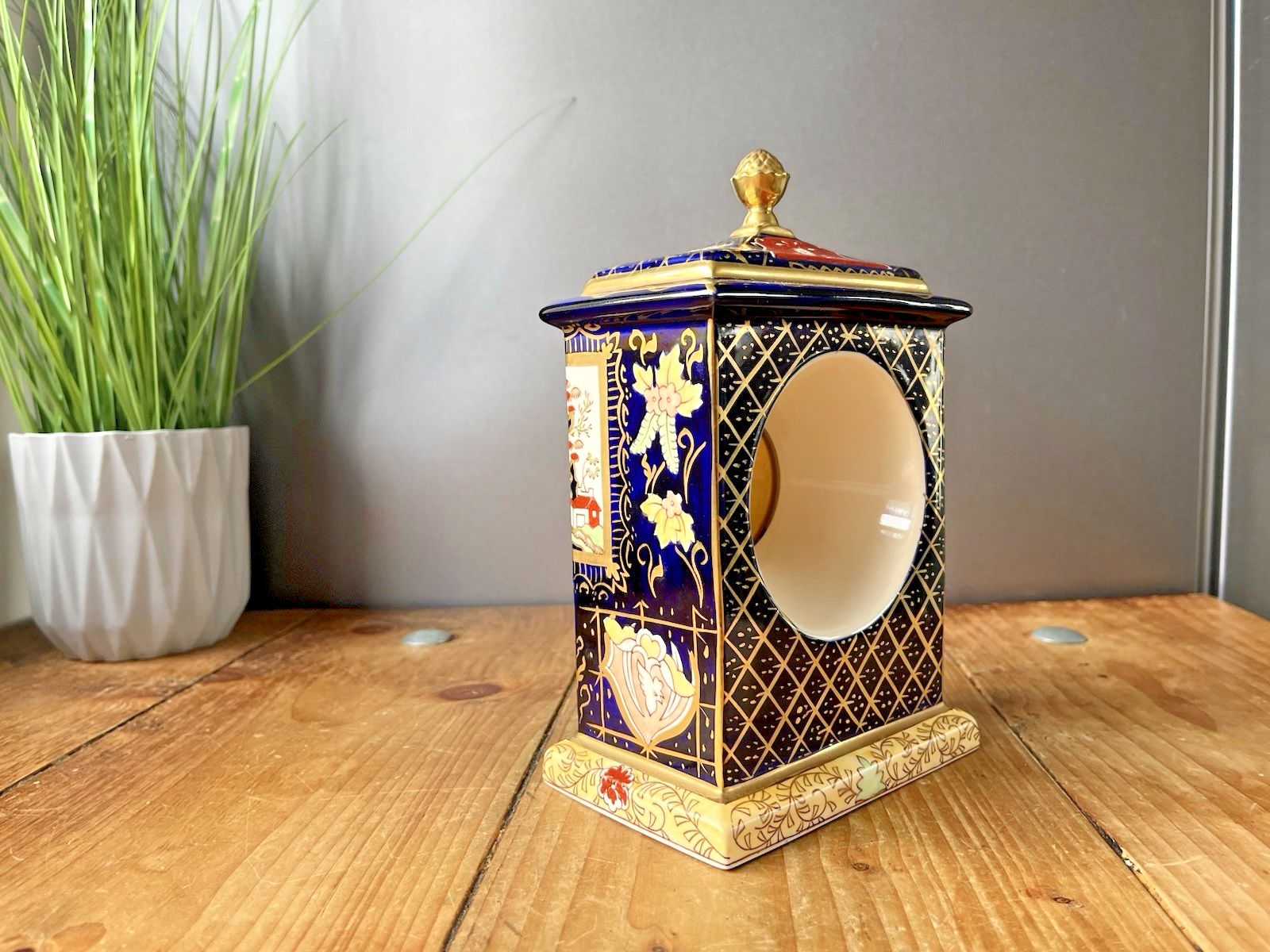 Fully Working Masons Ironstone Double Landscape Gilded Carriage Mantel Clock photo vinterior