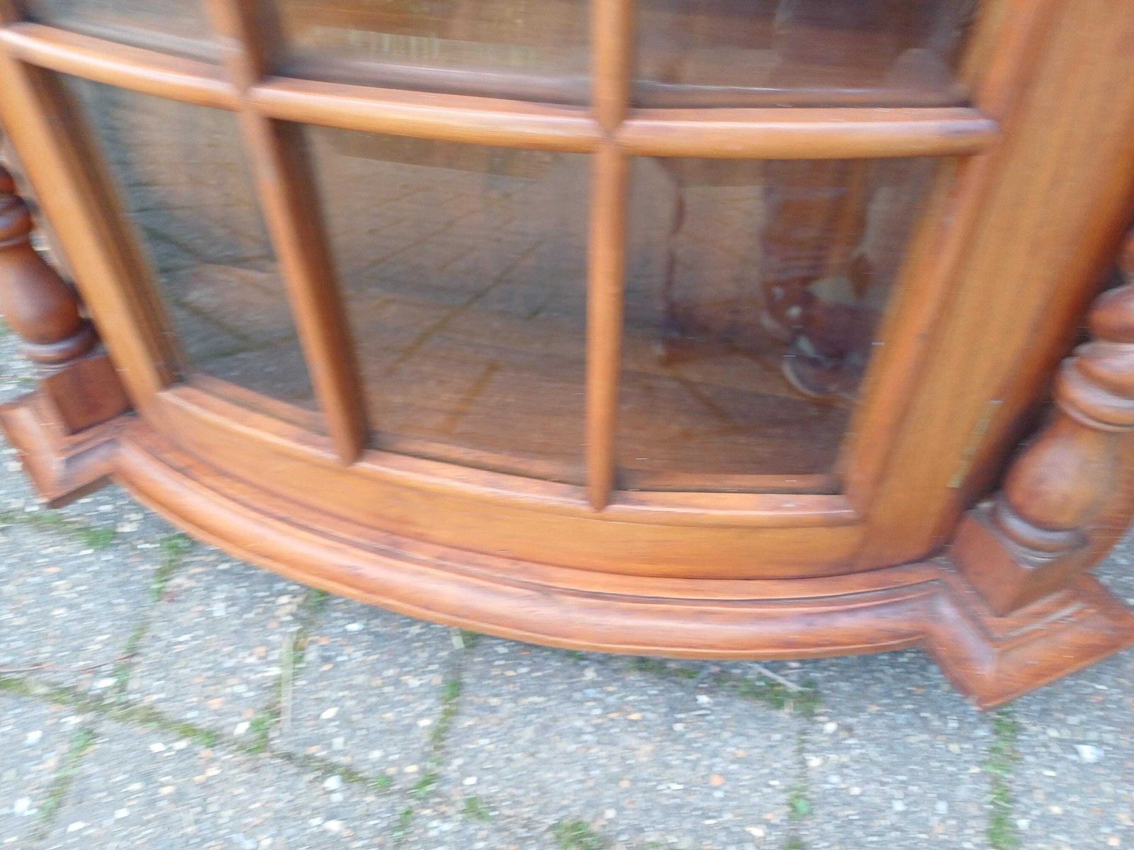 Vintage French Style Glazed Display Cabinet Barley Twist Columns Bevelled Glass Hardwood Cupboard Carved Wood Shelving Free Hand Delivery photo 395.0
