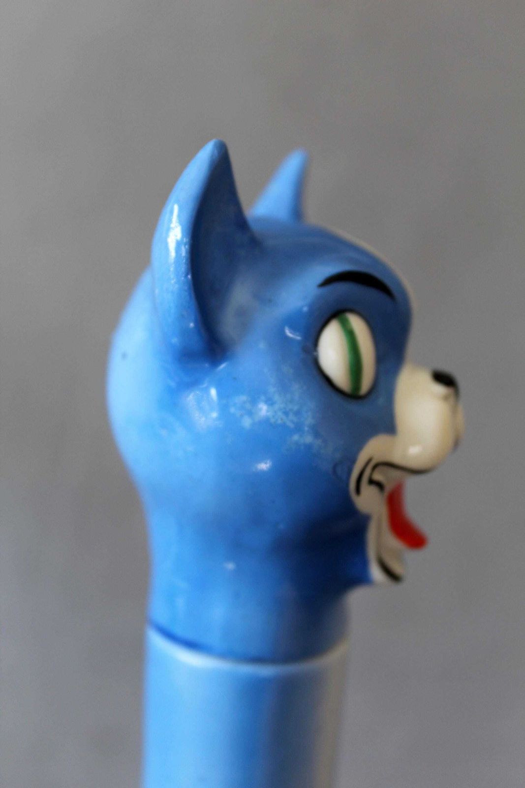 photo buy Rare Antique Art Deco German Blue Ceramic Winking Cat Decanter, Comical, Schafer Style, Figural, Handpainted, Novelty, Germany
