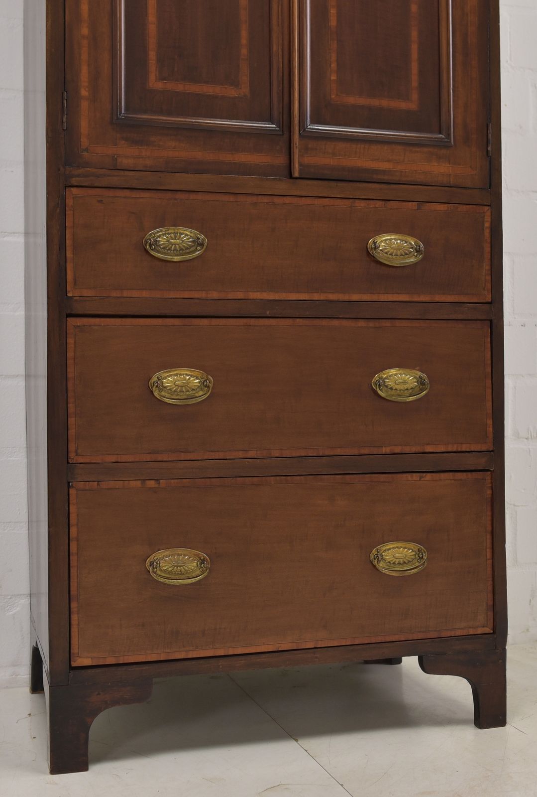 photo for sale Antique! Narrow Mahogany Cabinet, Restored, England, Circa 1900. Small Vertiko.