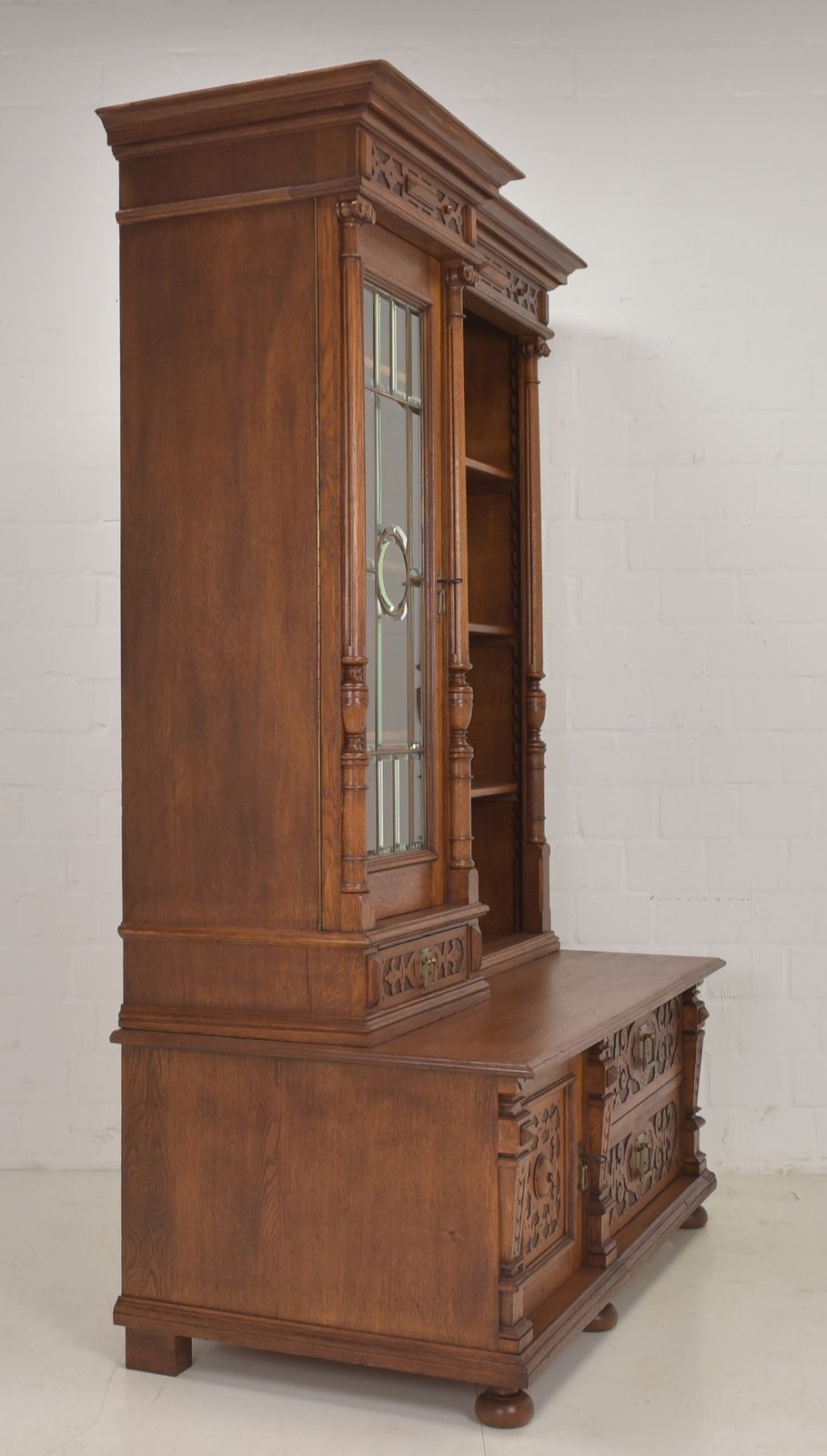 Furniture Antique! Restored Oak Bookcase, Gründerzeit Style, Display Cabinet, Bookcase photo