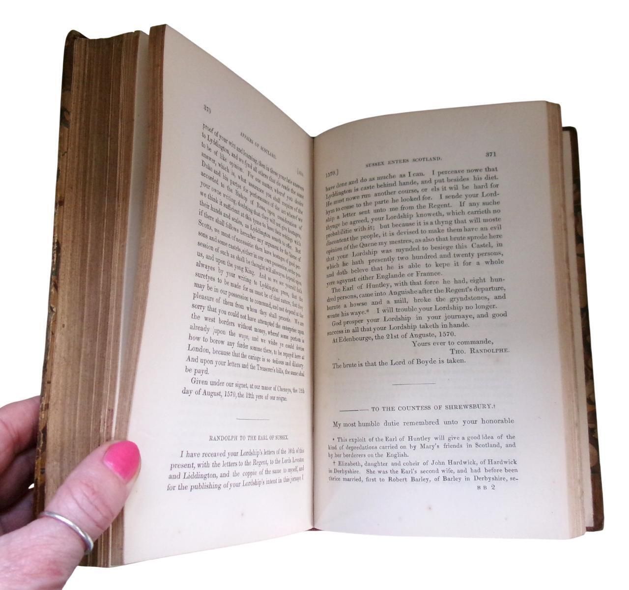 photo for sale 1838 Elizabethan History: Queen Elizabeth And Her Times, Series Of Letters, Half Leather, Georgian