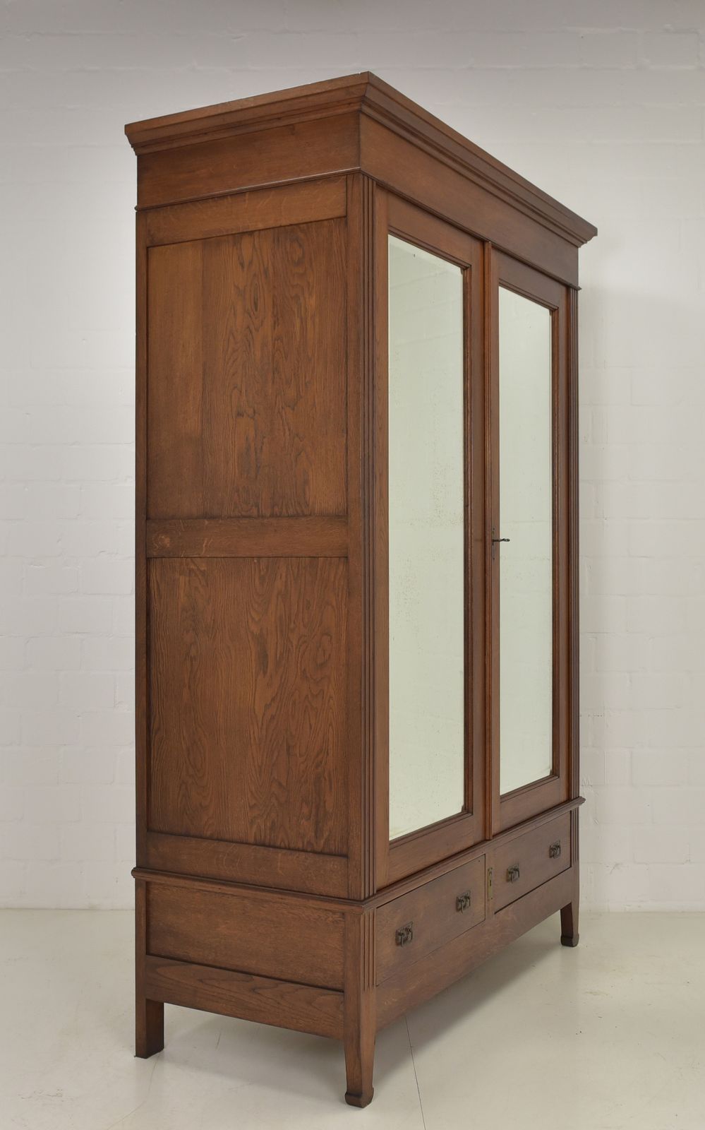 Furniture Antique! Restored Art Nouveau Hallway Wardrobe, Circa 1920, Solid Oak. photo