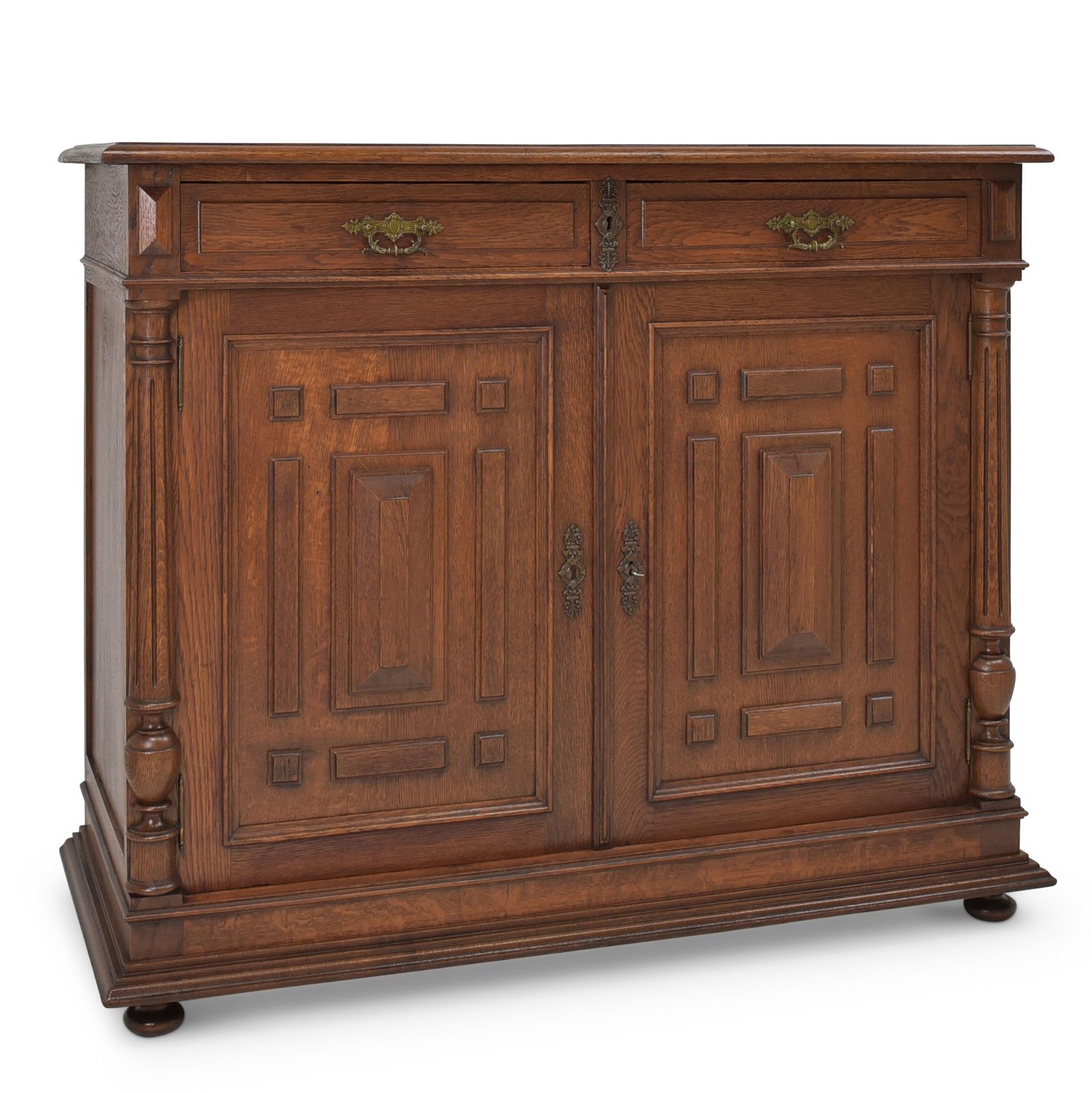 Antique! Restored Solid Oak Chest Of Drawers, Gründerzeit Period, Circa 1900. Cabinet/Sideboard.