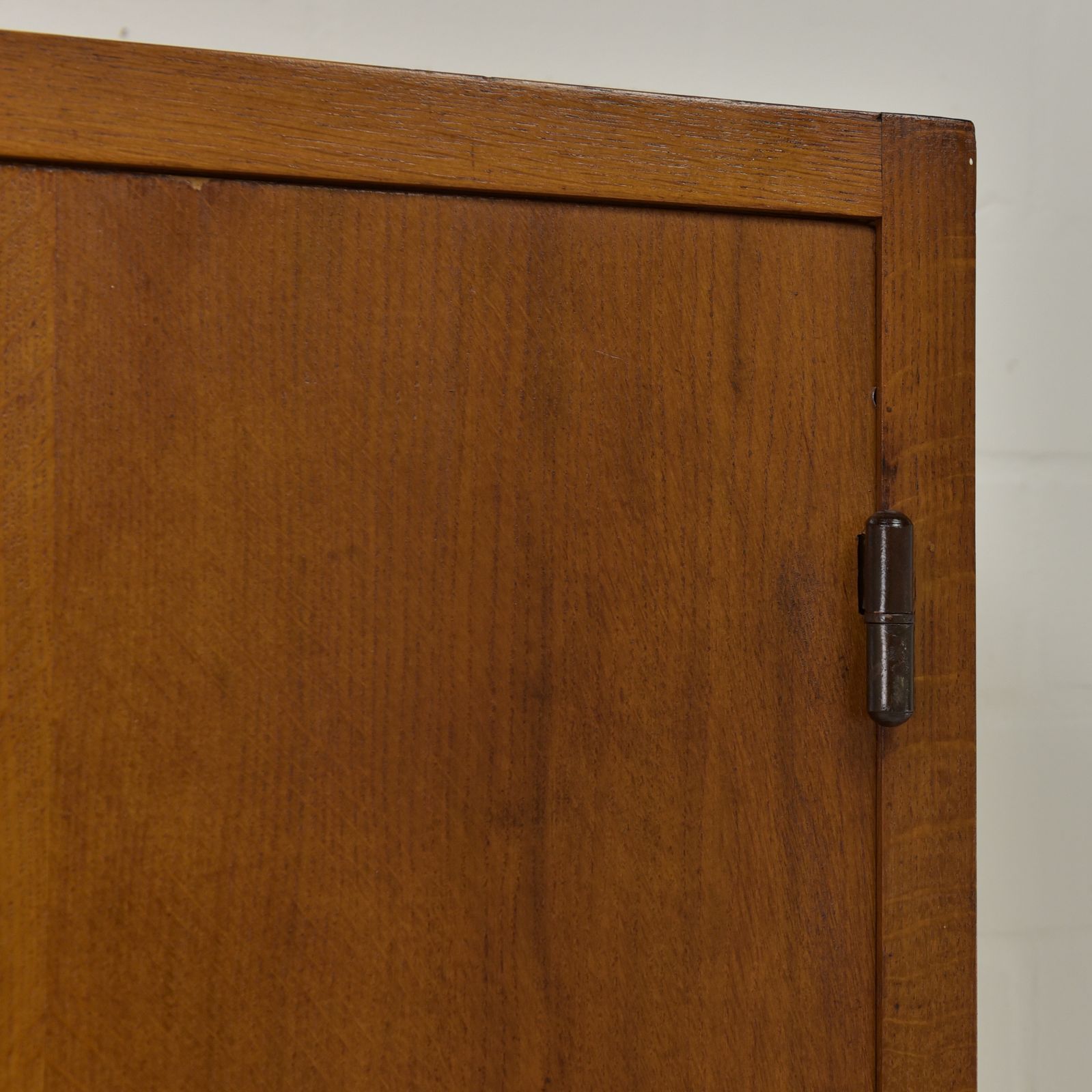 Narrow Cabinet, Mid Century Art Deco Style, Circa 1960, Oak Filing Cabinet photo vinterior
