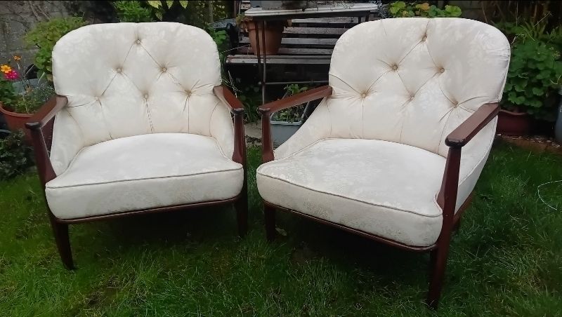 Reduced By £500 !! A Pair Of Edward Wormley Lounge Chairs By Dunbar Furnisher.
