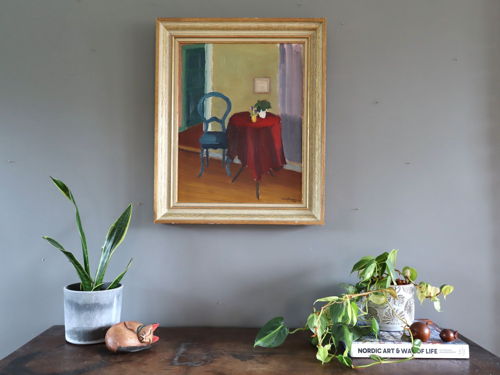The Red Table In Oil Onto Canvas photo furniture