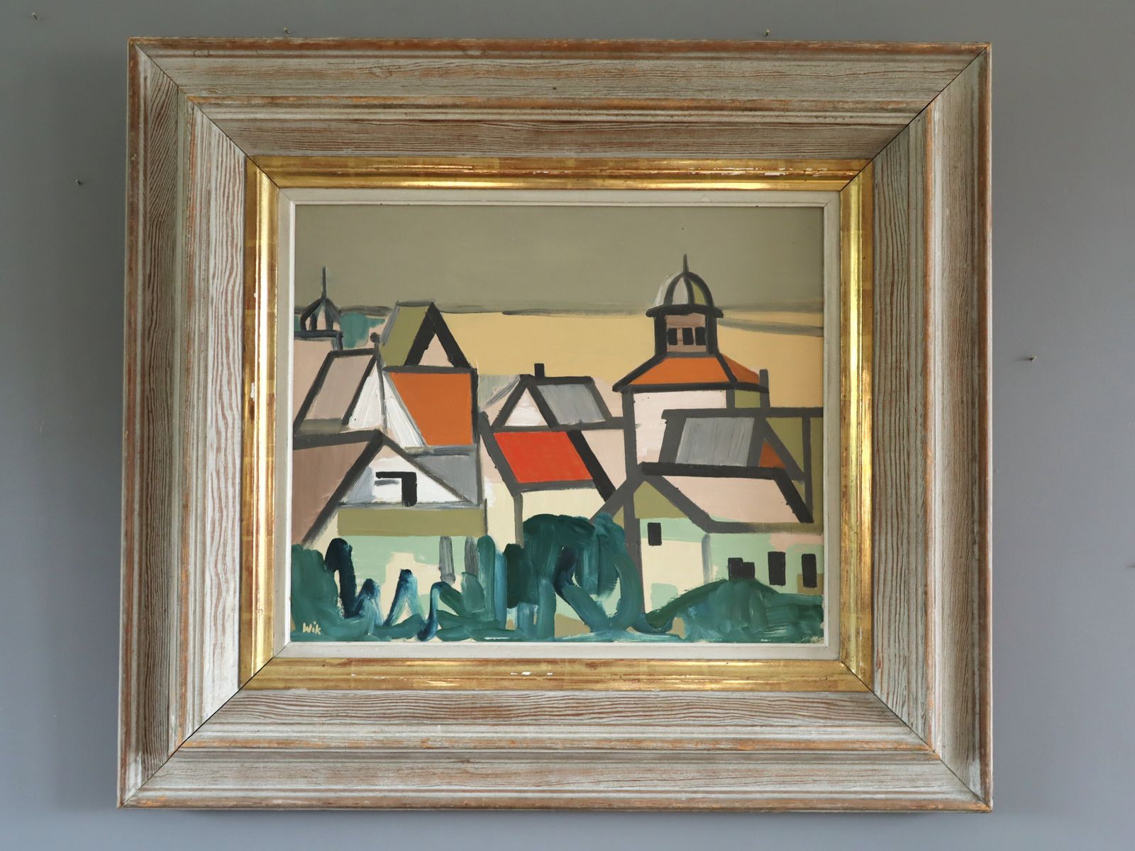 Where Houses Gather In Oil Onto Board