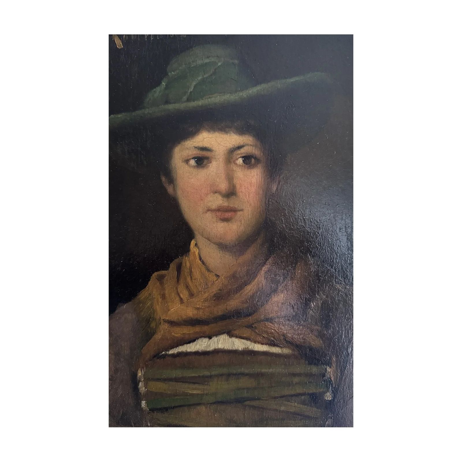 Girl In A Green Hat, 1800s photo furniture
