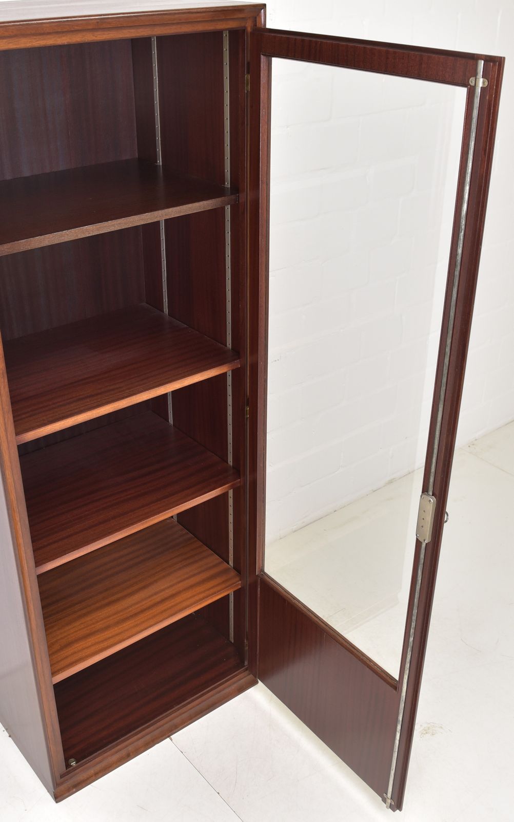 Narrow Mahogany Display Cabinet, Mid Century Art Deco, Circa 1955; Filing Cabinet On The Right, 2 Of 2 photo 825.0