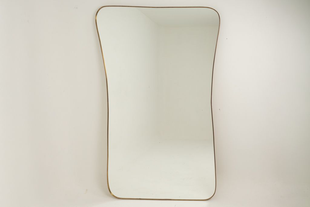 Mirror In Brass In The Style Of Gio Ponti. 1980s/1990s. photo furniture